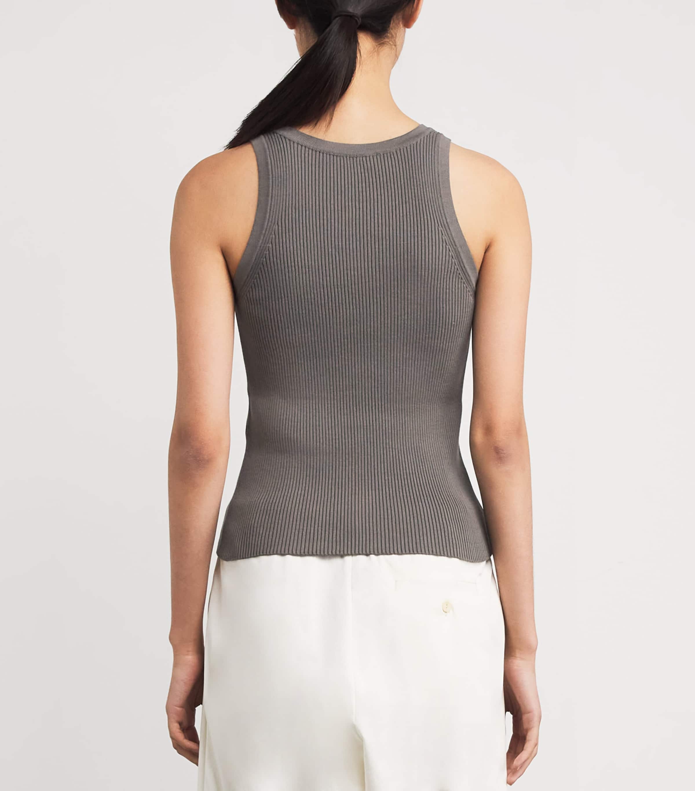 Cotton Ribbed Tank Top MEDIUM GREY Image 4