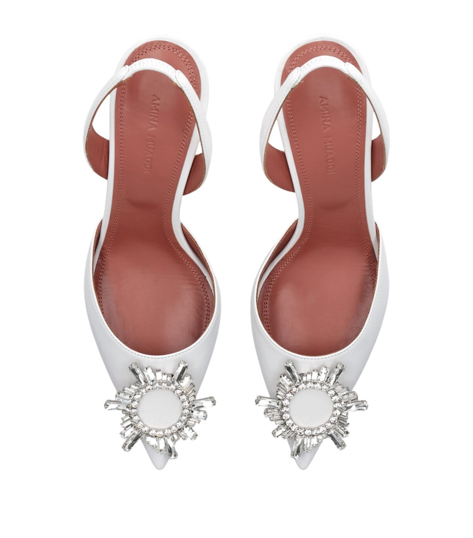Leather Begum Slingback Pumps 70 WHITE Image 4