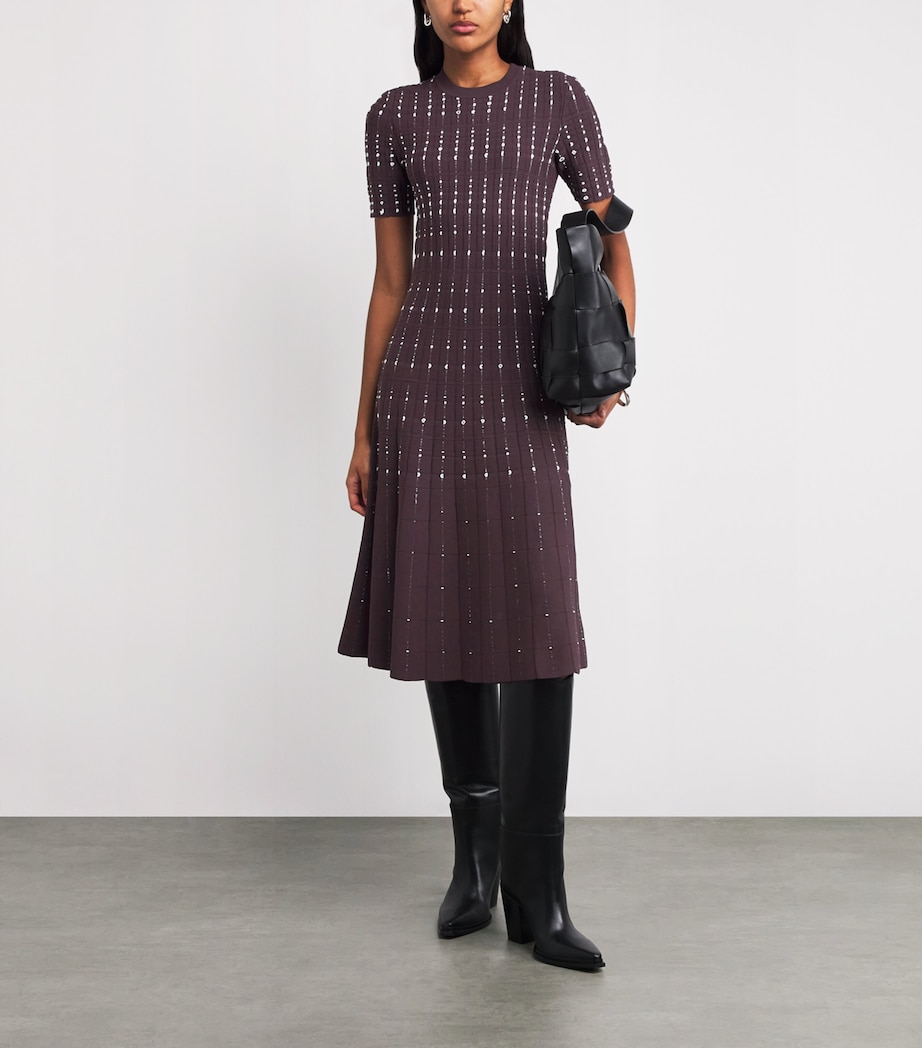 Fragmented Stripes Dress MARASCHINO/IVORY Image 2