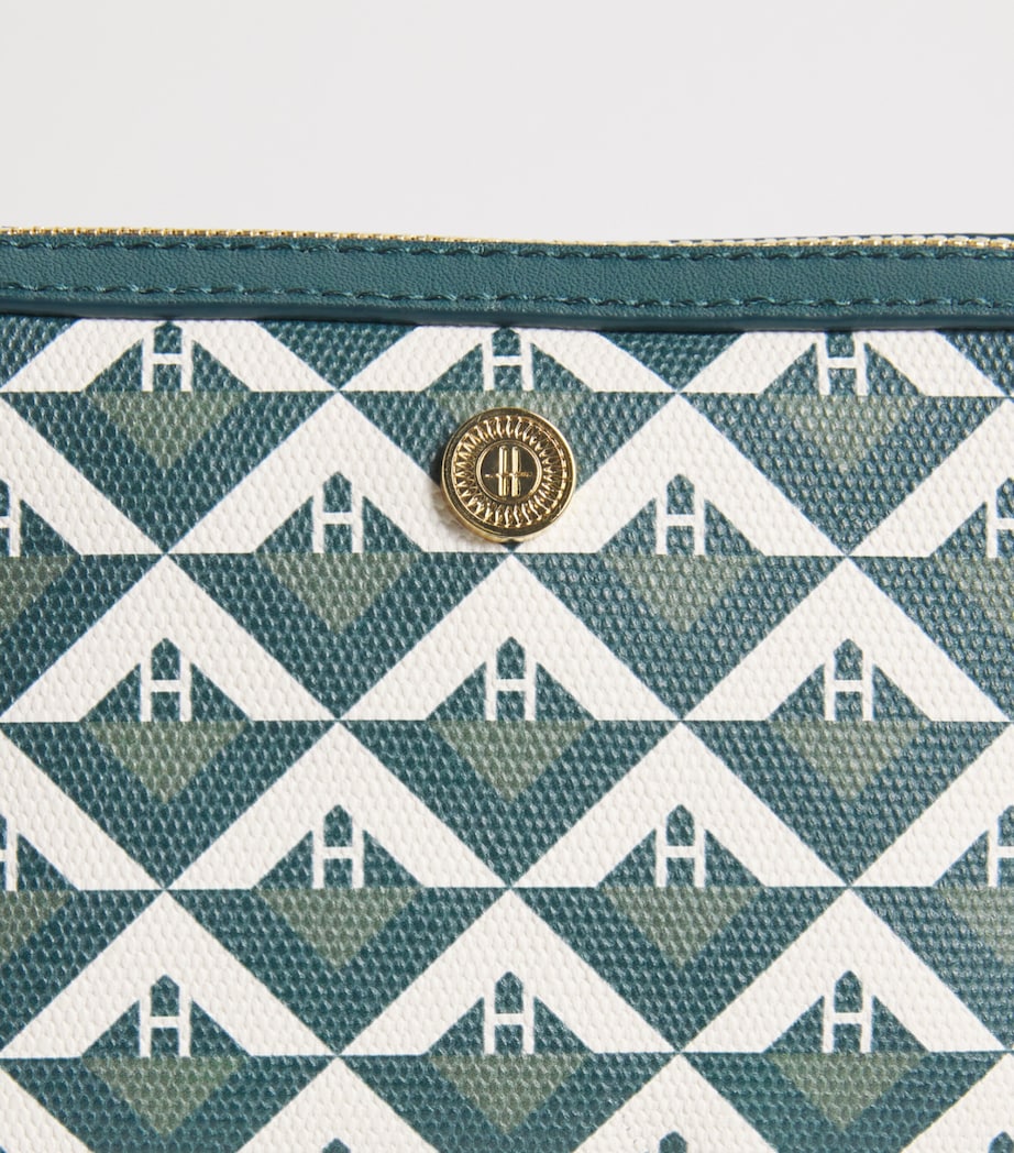 Harrods Coated Canvas Geometric Wash Bag Black Image 3