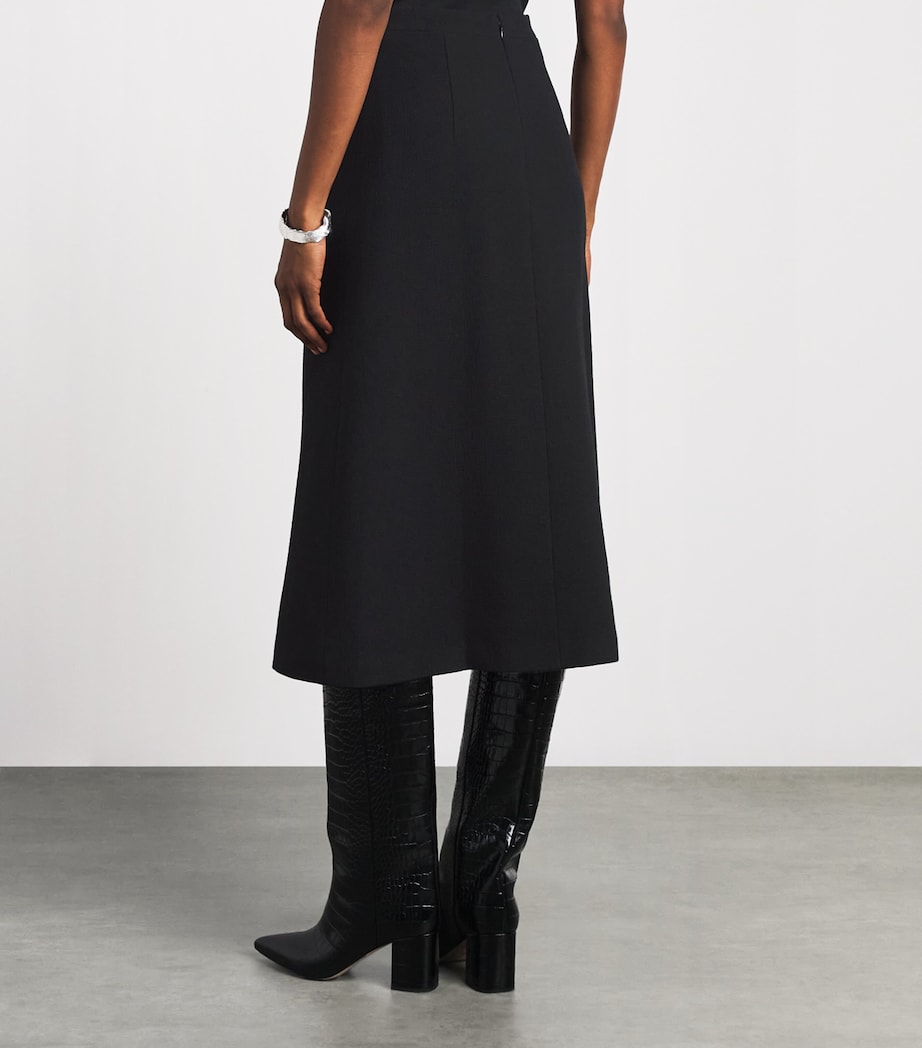 Huishan Zhang Womens Wool Evelina Midi Skirt Black Image 5