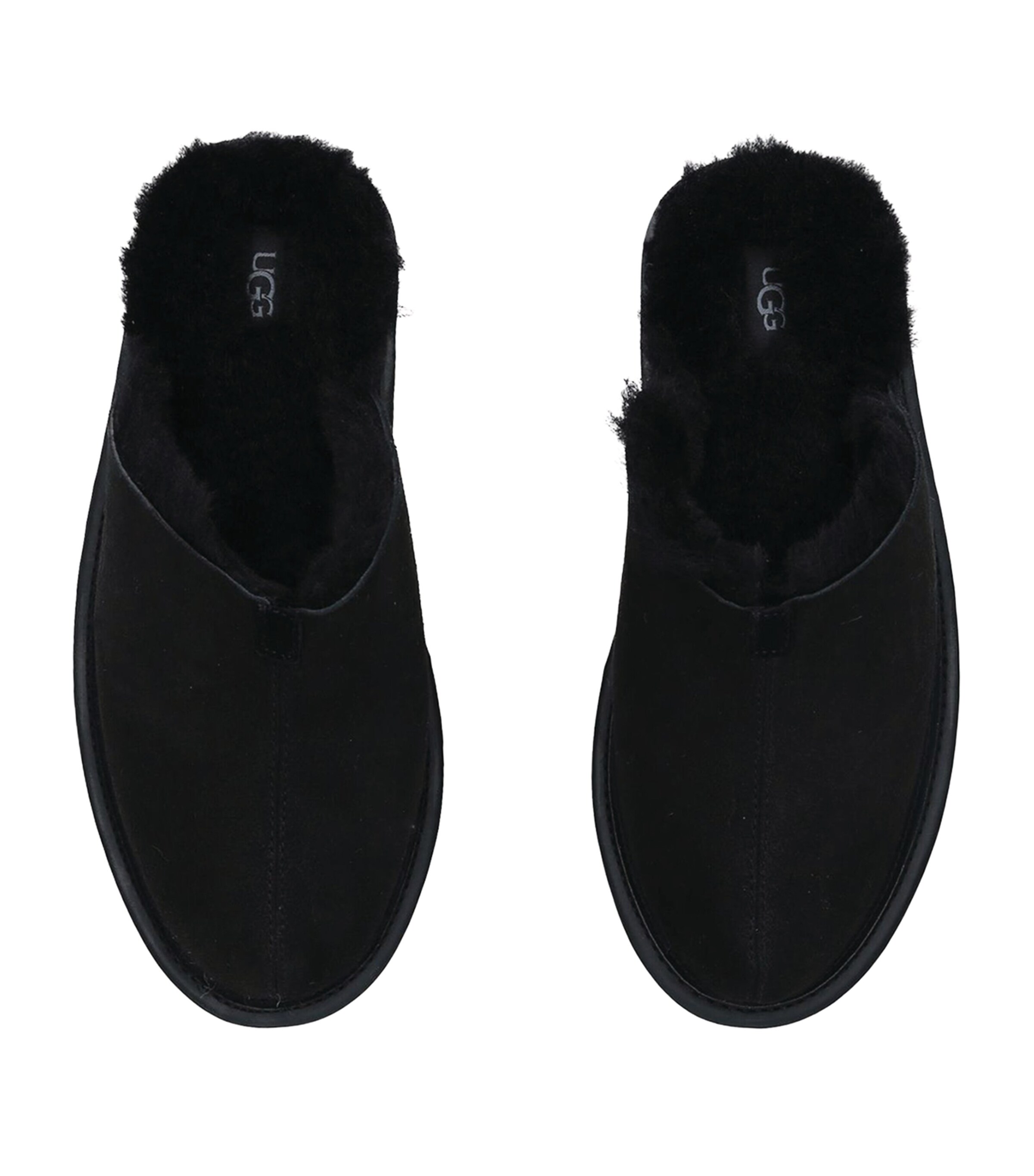 Leather Hyde Slippers BLACK Image 4