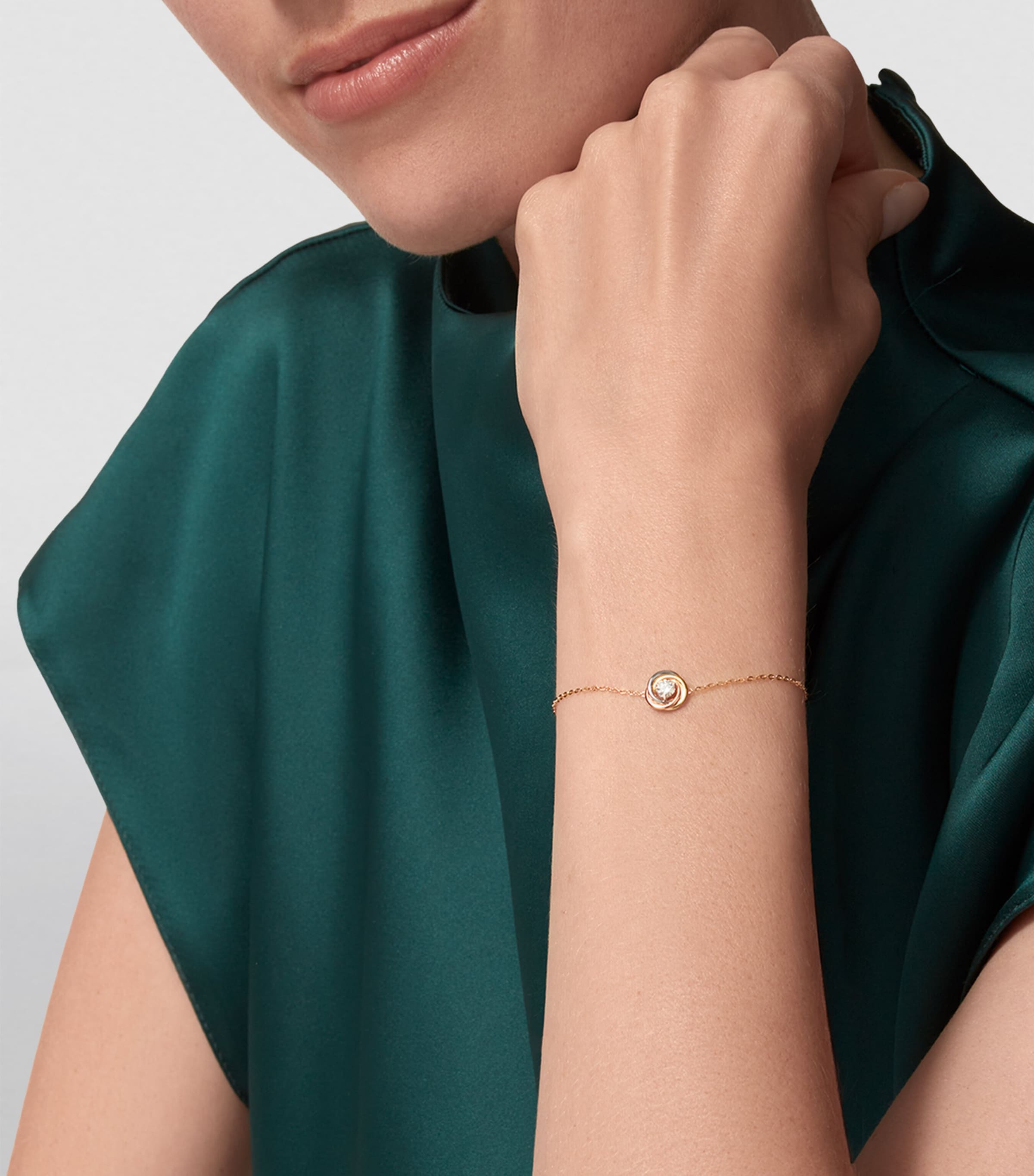 Mixed Gold and Diamond Trinity Bracelet MIXED GOLD Image 2