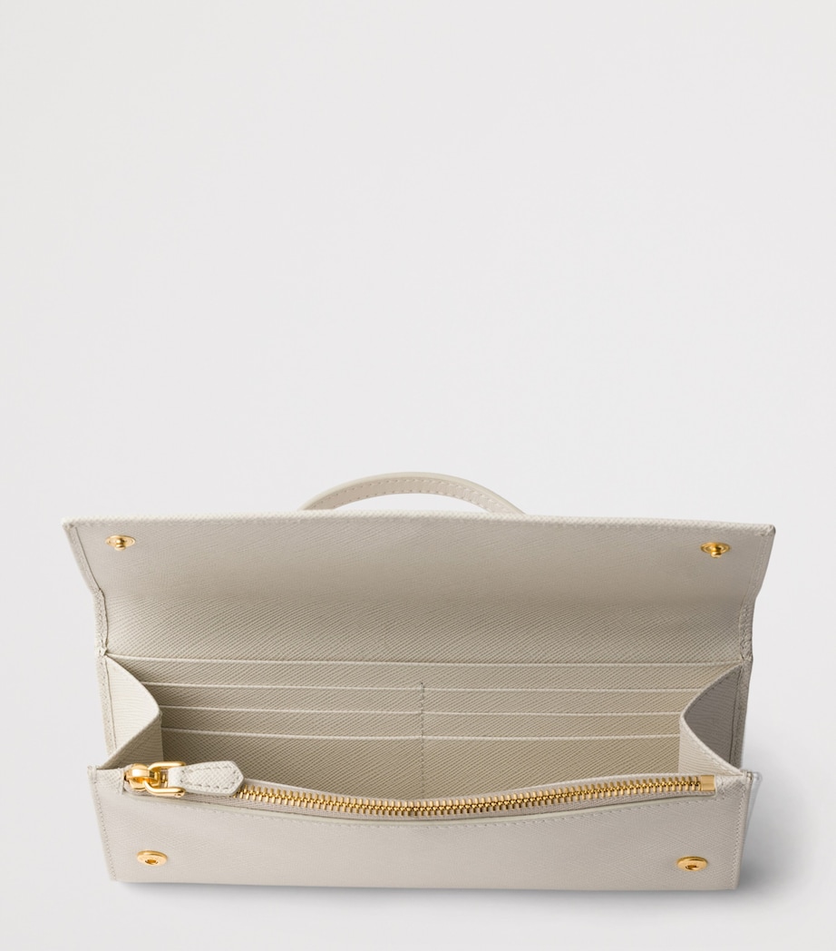 Prada Saffiano Leather Wallet with Strap Neutral Image 6