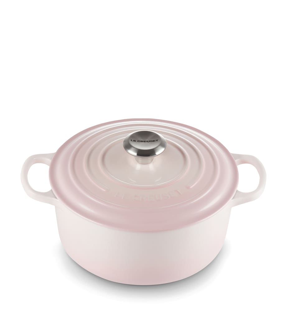 Cast Iron Round Casserole Dish (28cm) SHELL PINK Image 1