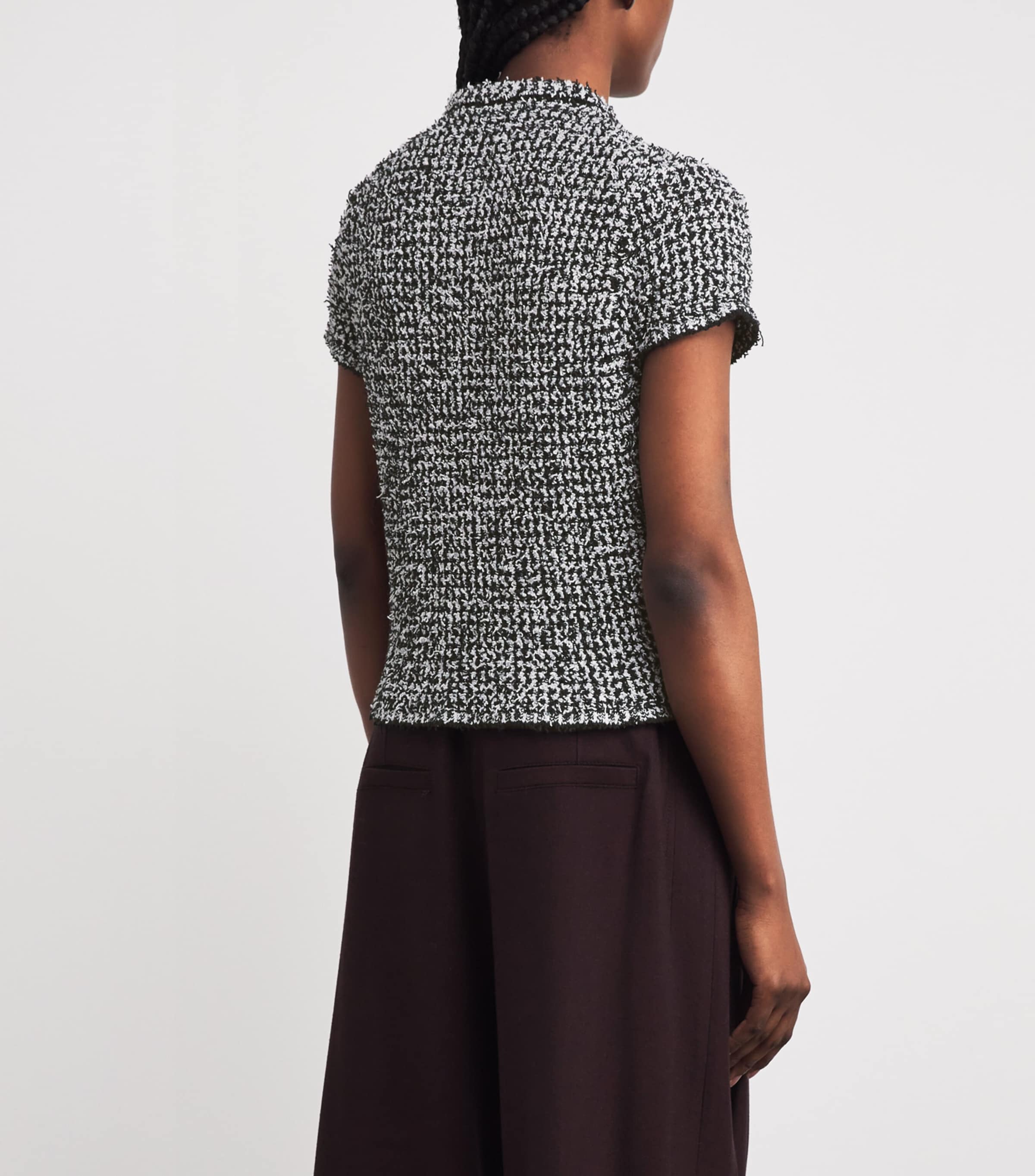 Cotton-Blend Textured Jacket BLACK/WHITE Image 4