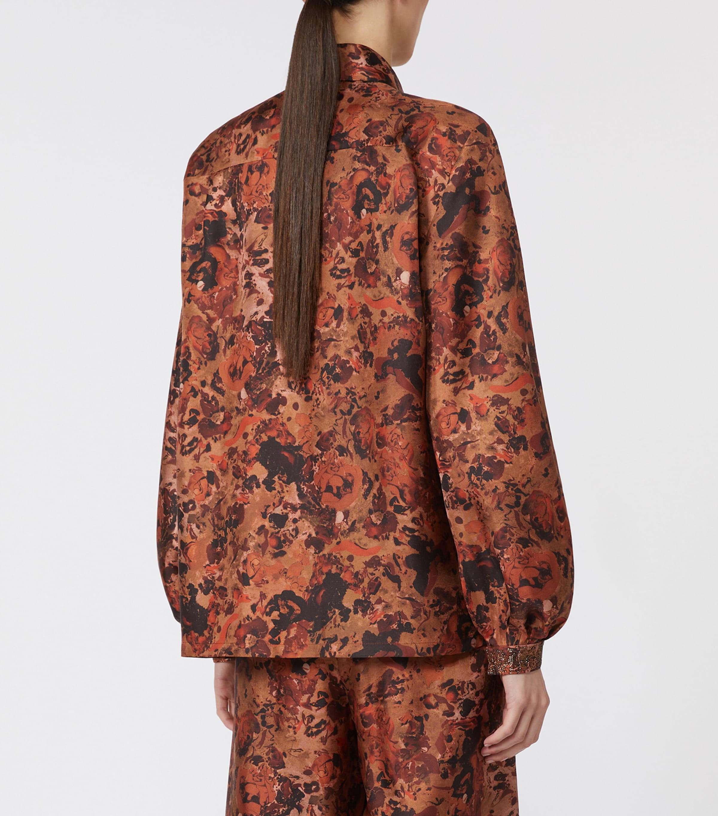 Silk Twill Printed Shirt TERRA COTTA Image 4