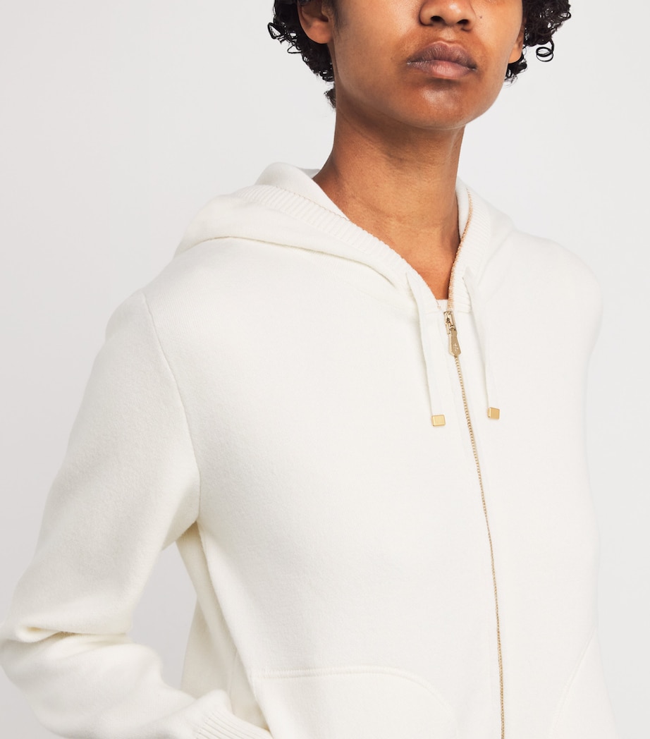 Cashmere-Cotton Blend Zip-Up Hoodie PANNA Image 6