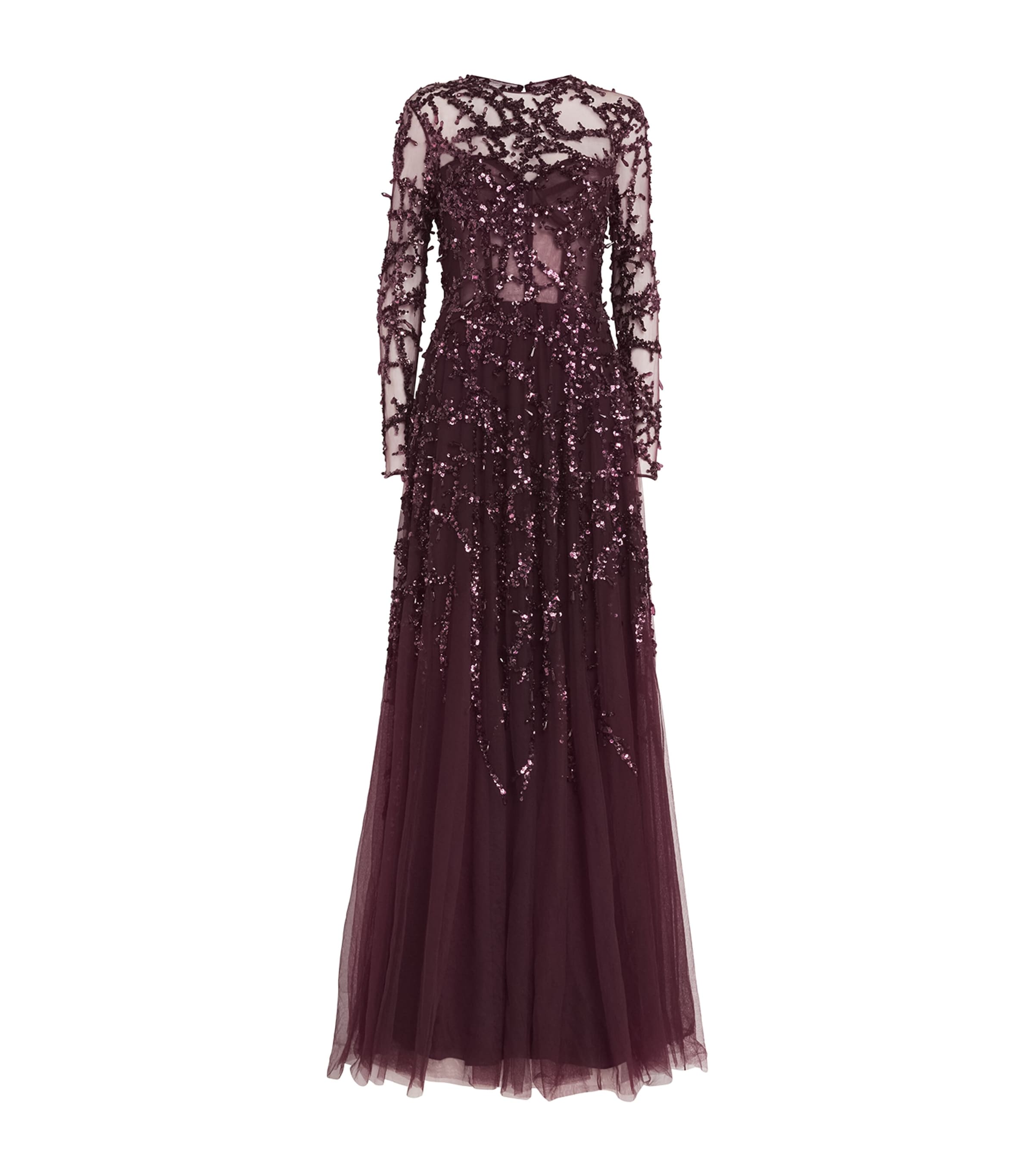 Zuhair Murad Womens Crystal Thorn-Embellished Gown Potent Purple Image 1