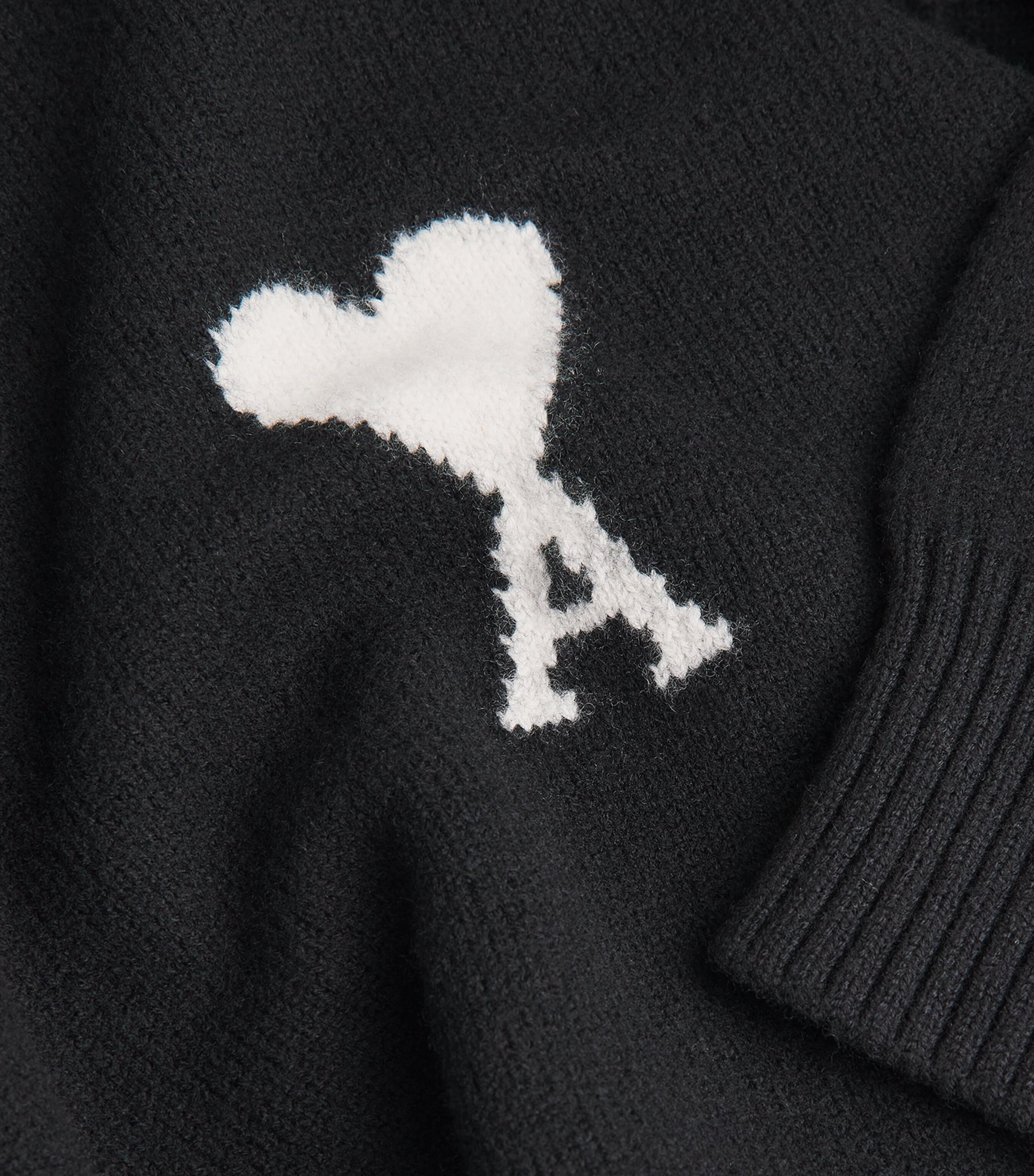 AMI Paris Black Virgin Wool Ami de Coeur Rollneck Sweater | Harrods US