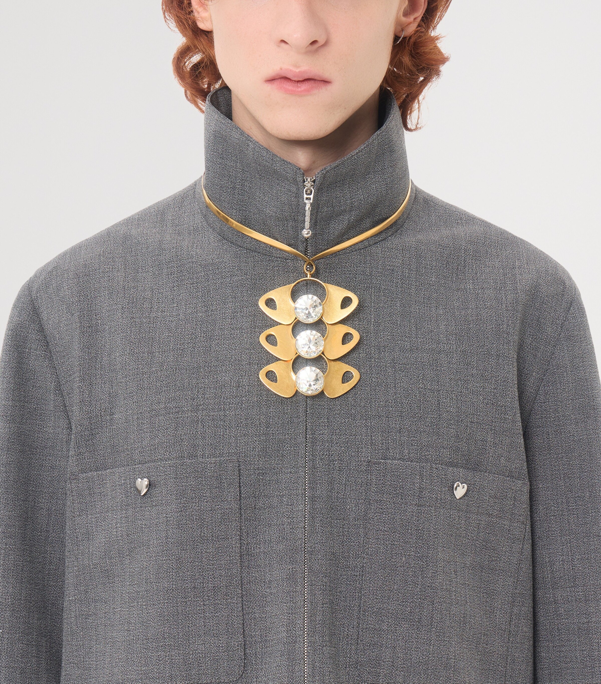 Valentino Garavani Mens Heart Embellished Overshirt Image 6