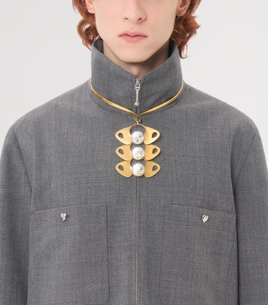 Valentino Garavani Mens Heart Embellished Overshirt Image 6