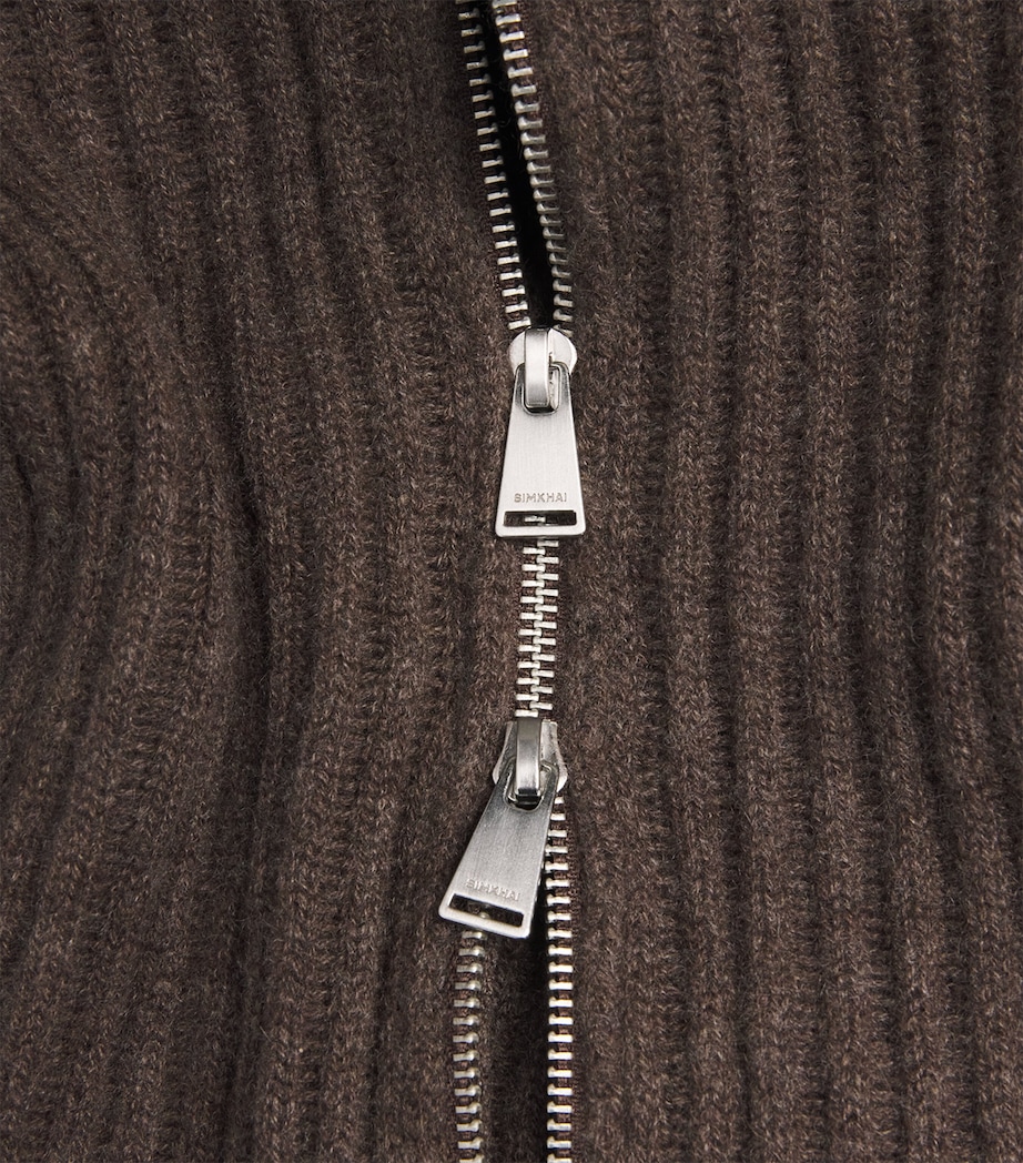 Cashmere Geoff Zip-Up Jacket CHOCOLATE MELANGE Image 5
