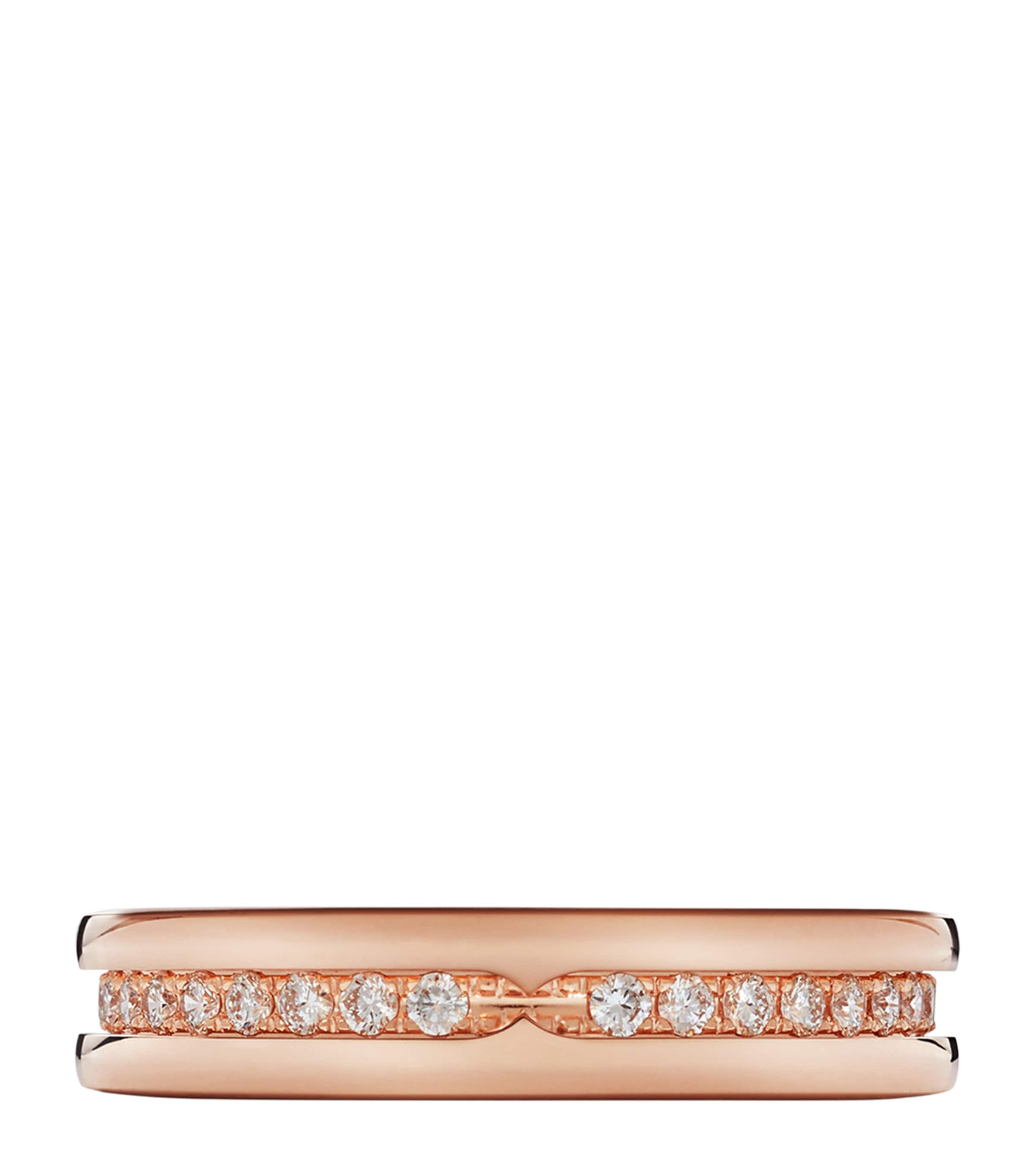 Rose Gold and Diamond B.zero1 One-Band Ring PINK GOLD Image 3