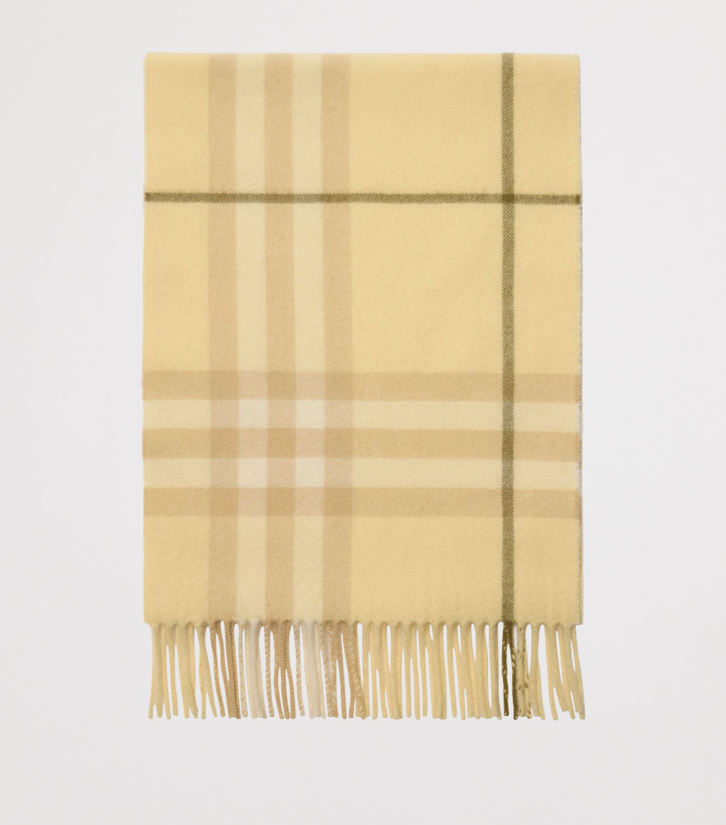 Burberry Cashmere Check Scarf Buff Yellow Image 2