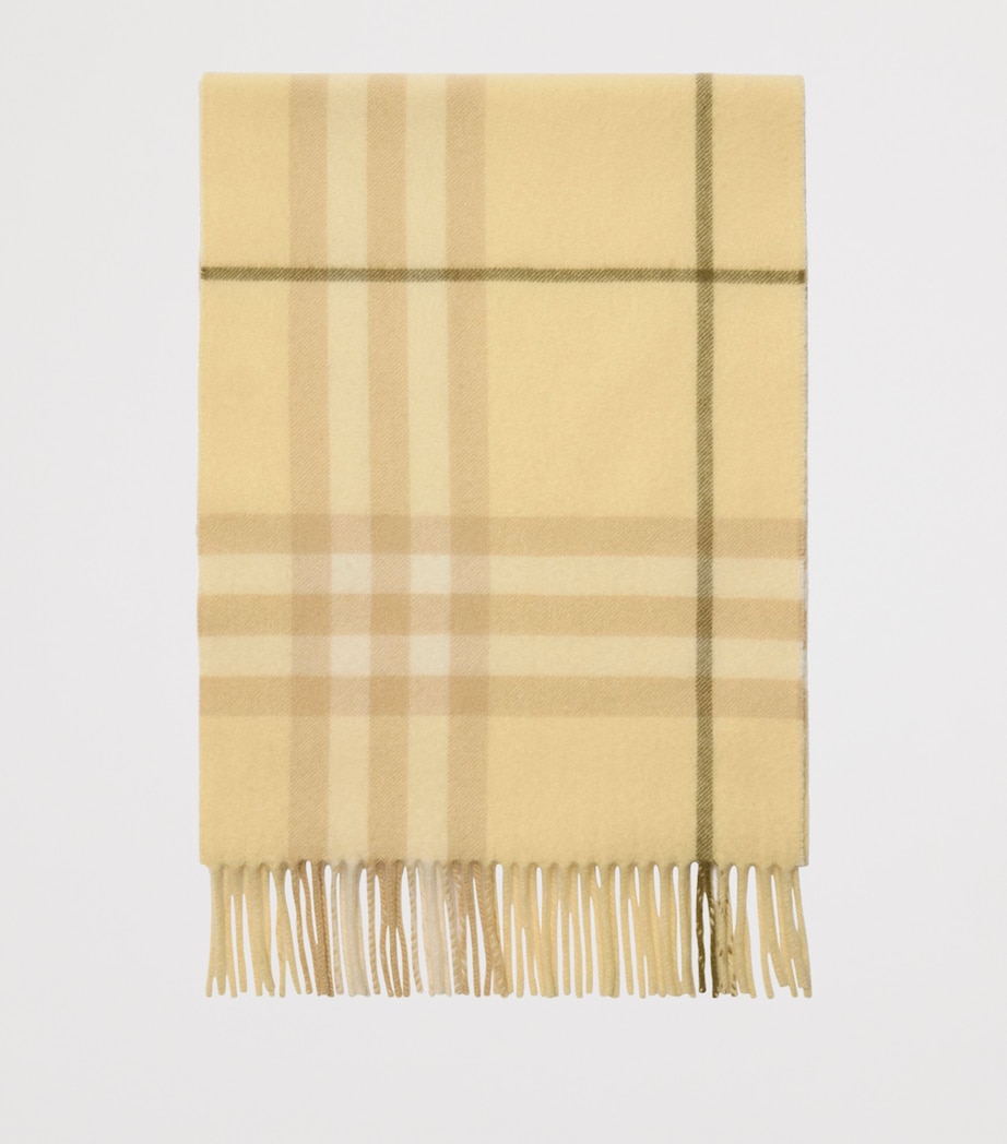 Burberry Cashmere Check Scarf Buff Yellow Image 2