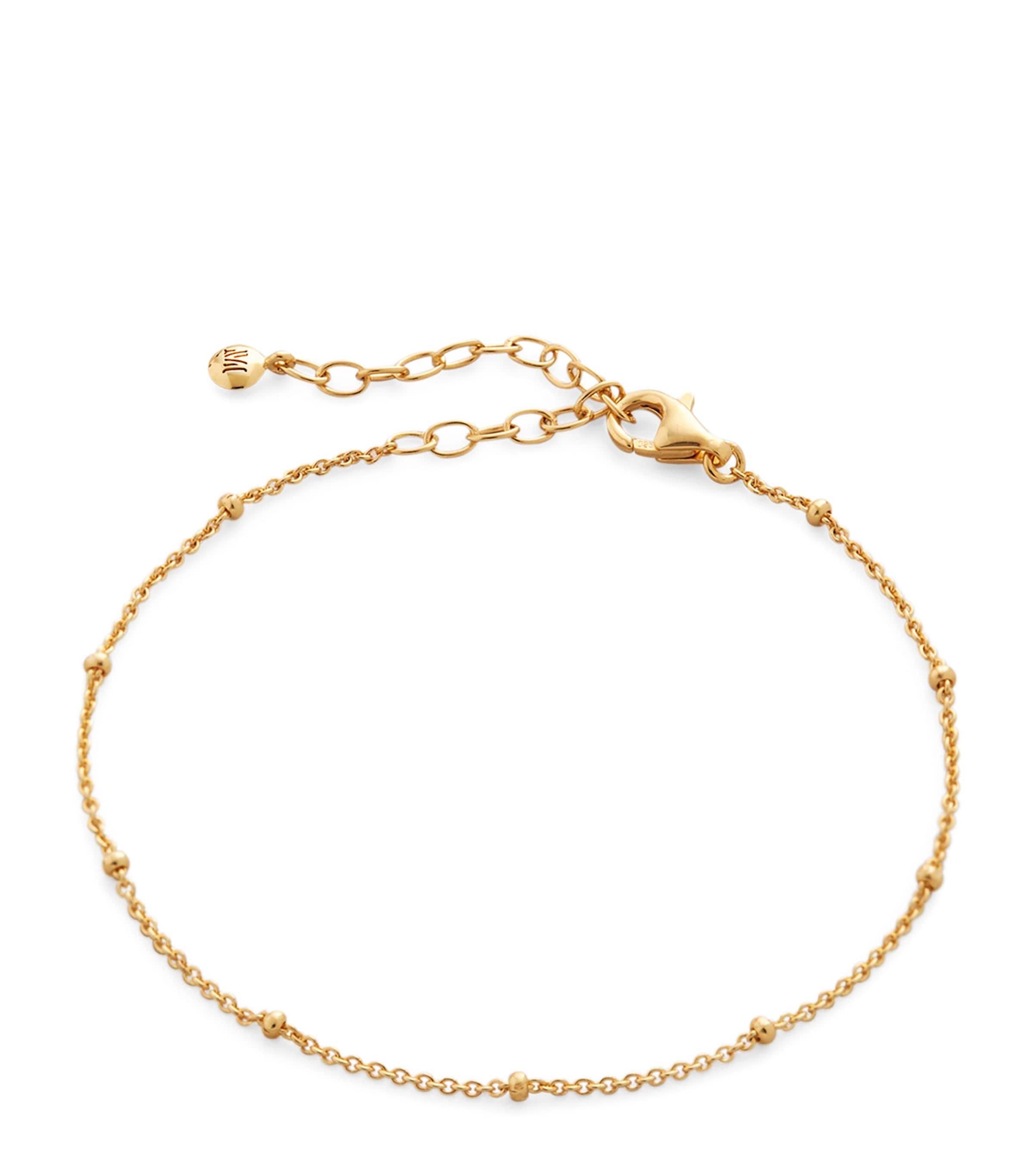 Monica Vinader Gold Vermeil Beaded Chain Bracelet In Blue