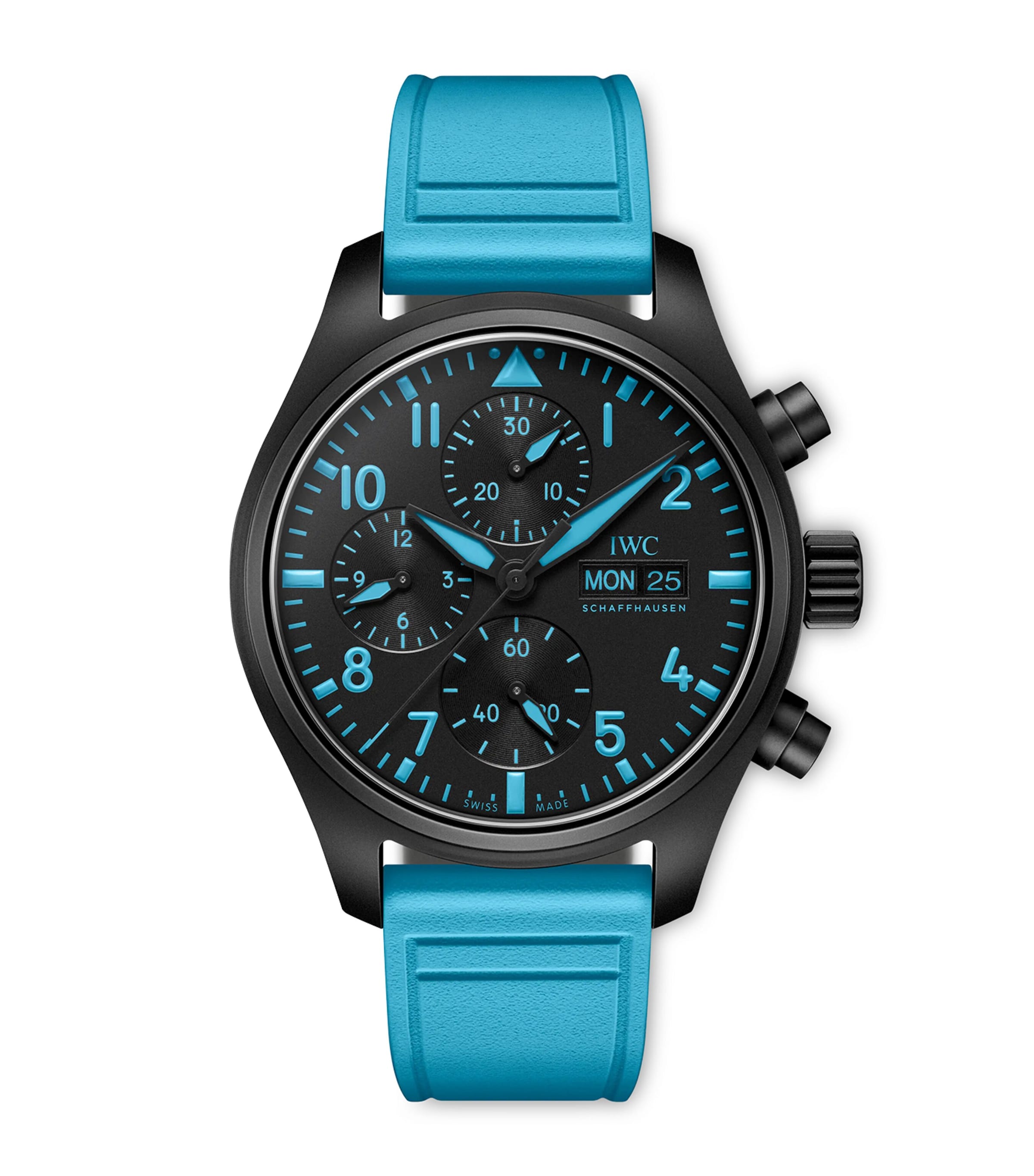 IWC Schaffhausen x George Russell Ceramic Pilot’s Chronograph Watch 41mm Black