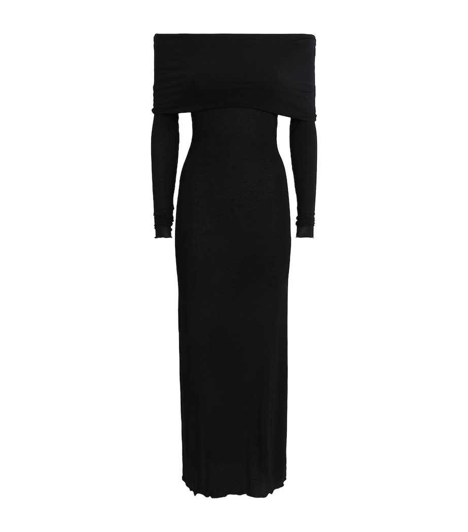 Sheer Modal Off-The-Shoulder Maxi Dress ONYX Image 1