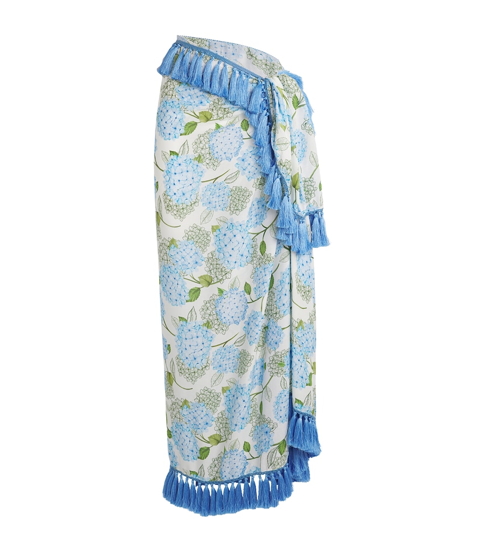 Verandah Tassel-Trim Hydrangea Pareo Iv & Blue Hydr Sml