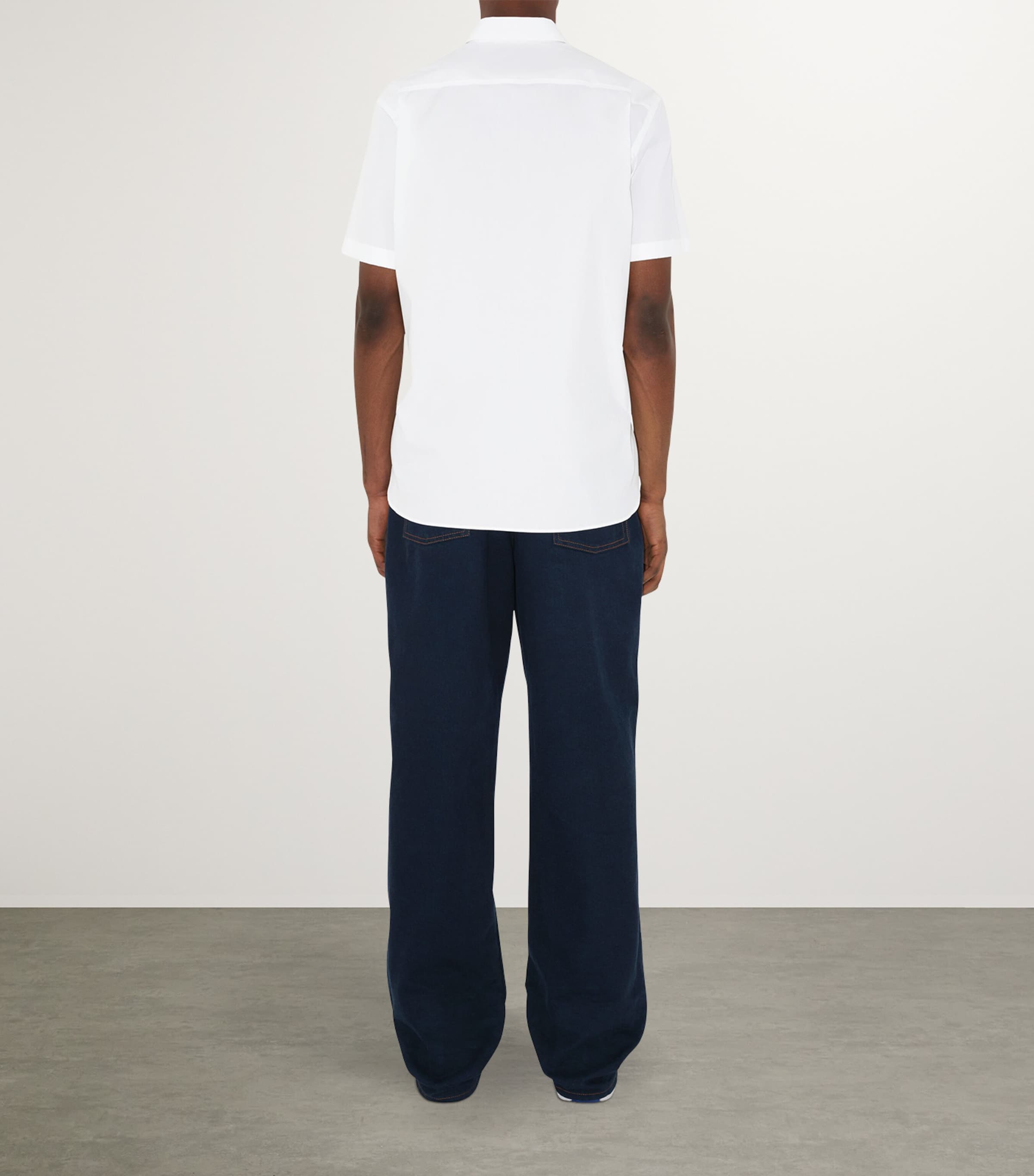 Stretch-Cotton Short-Sleeve Shirt WHITE Image 2