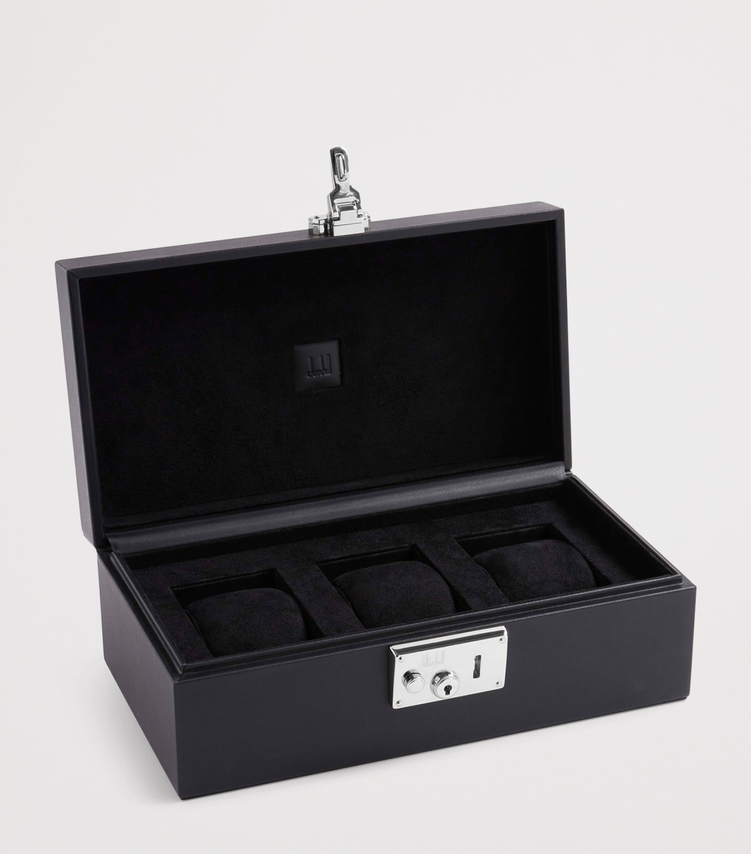 Leather 3-Piece Watch Box 001BLACK Image 3
