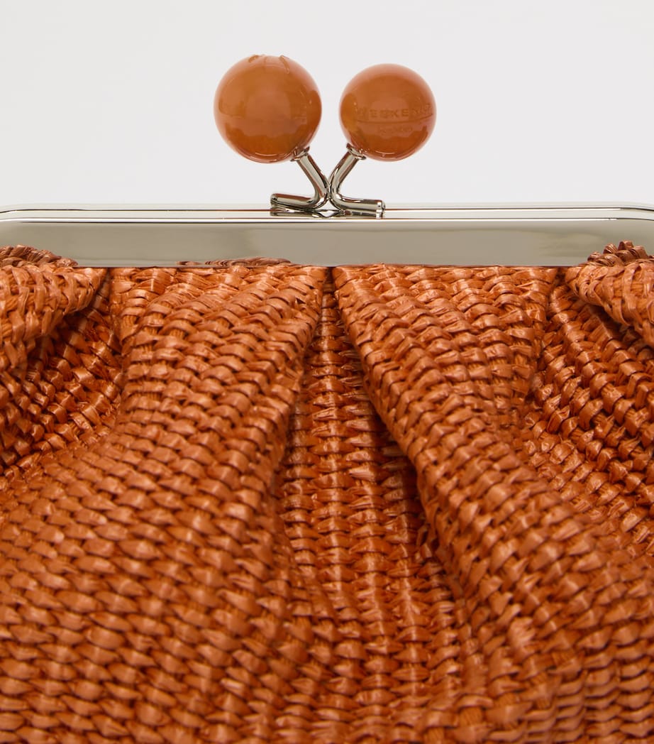 Weekend Max Mara Small Woven Pasticcino Clutch Bag Salmon Image 6