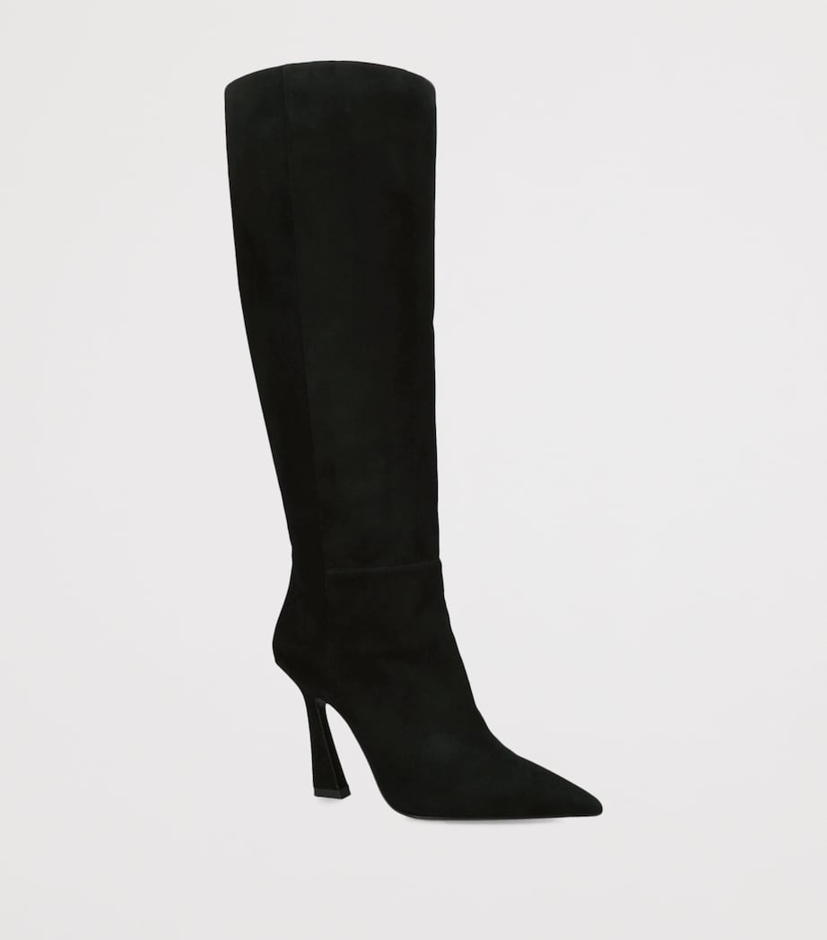 Stuart Weitzman Suede Vinnie Zip Knee-High Boots 100 Black Image 2