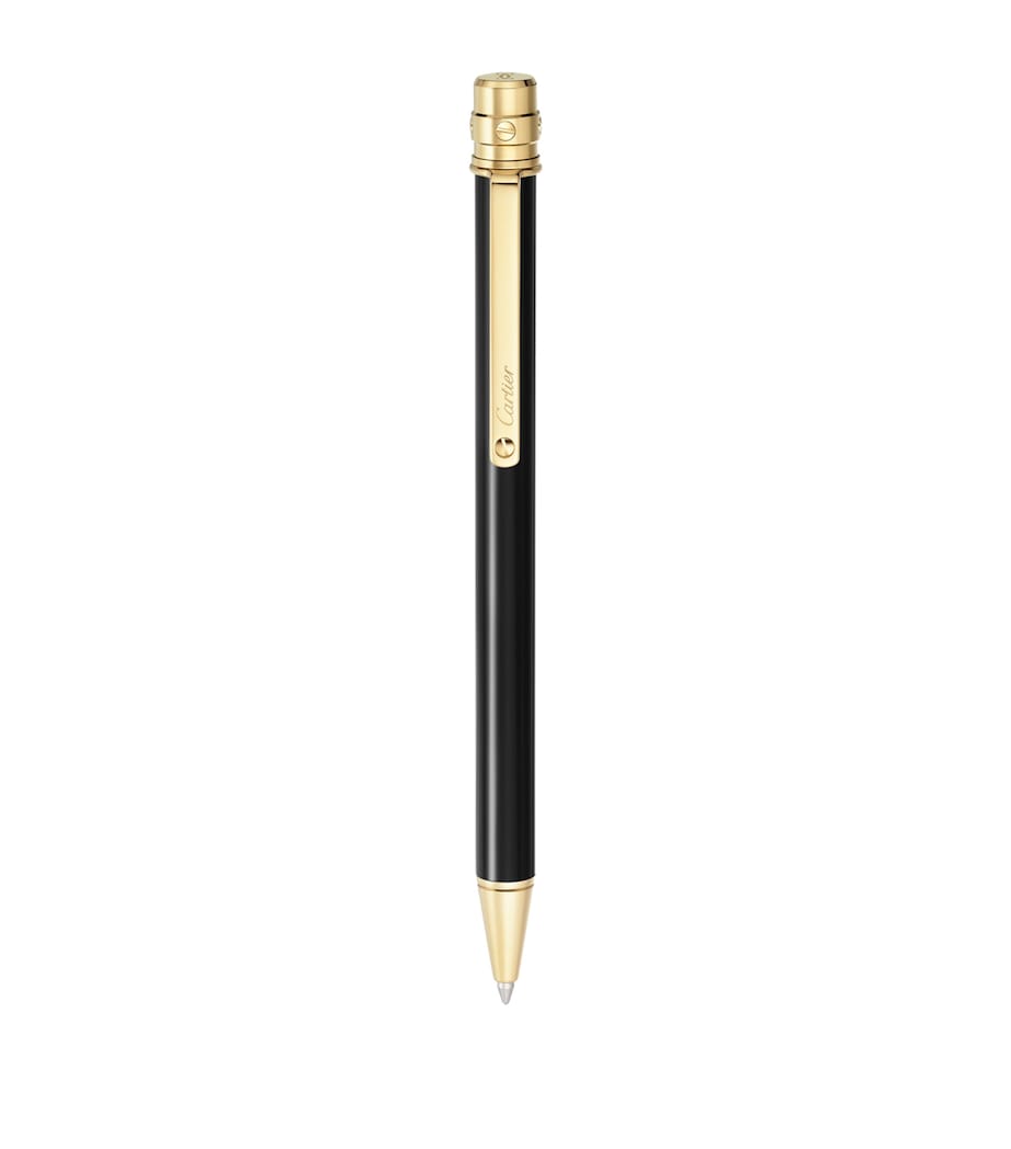 Santos de Cartier Ballpoint Pen BLACK & GOLD Image 1