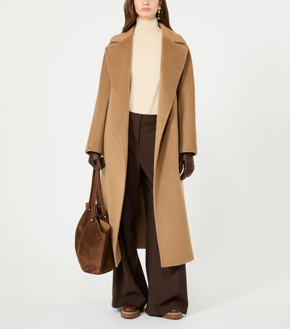 Weekend Max Mara Womens Wool-Blend Belted Coat Camel Image 2