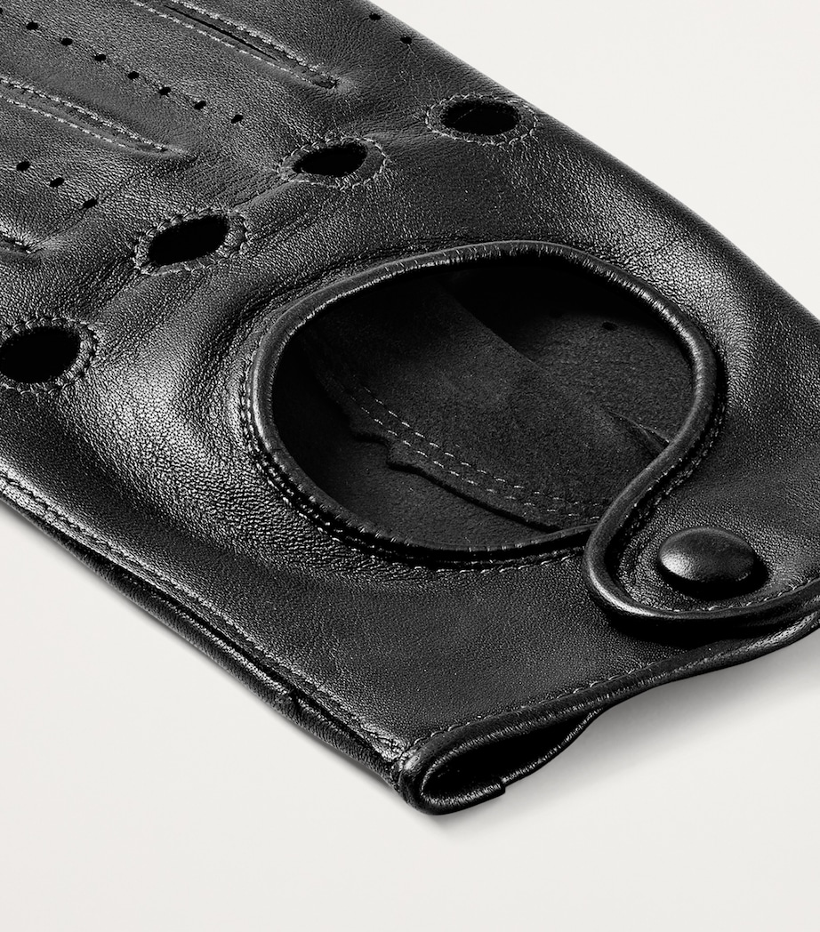 Men's Nappa Leather Driving Gloves (Medium) BLACK Image 3