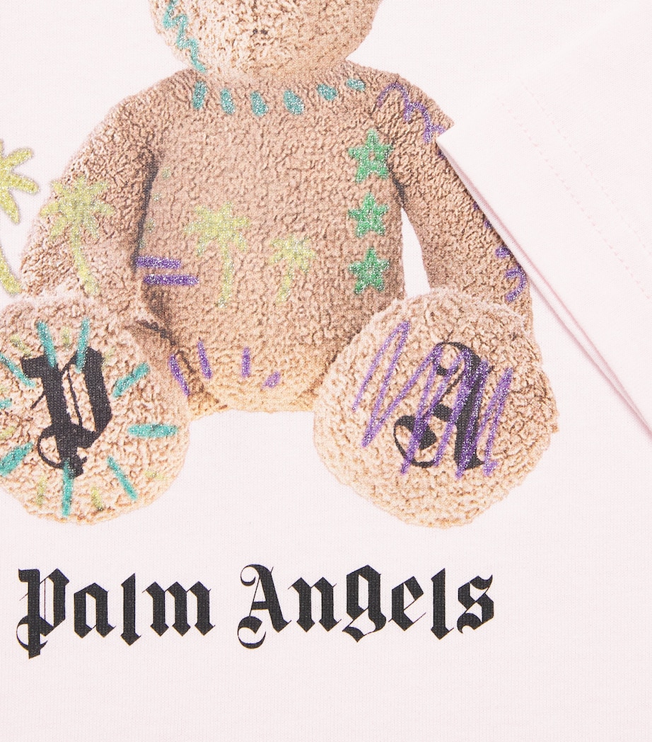 Palm Angels Kids Cotton Bear T-Shirt (4-12+ Years) Rosa/pink Image 2
