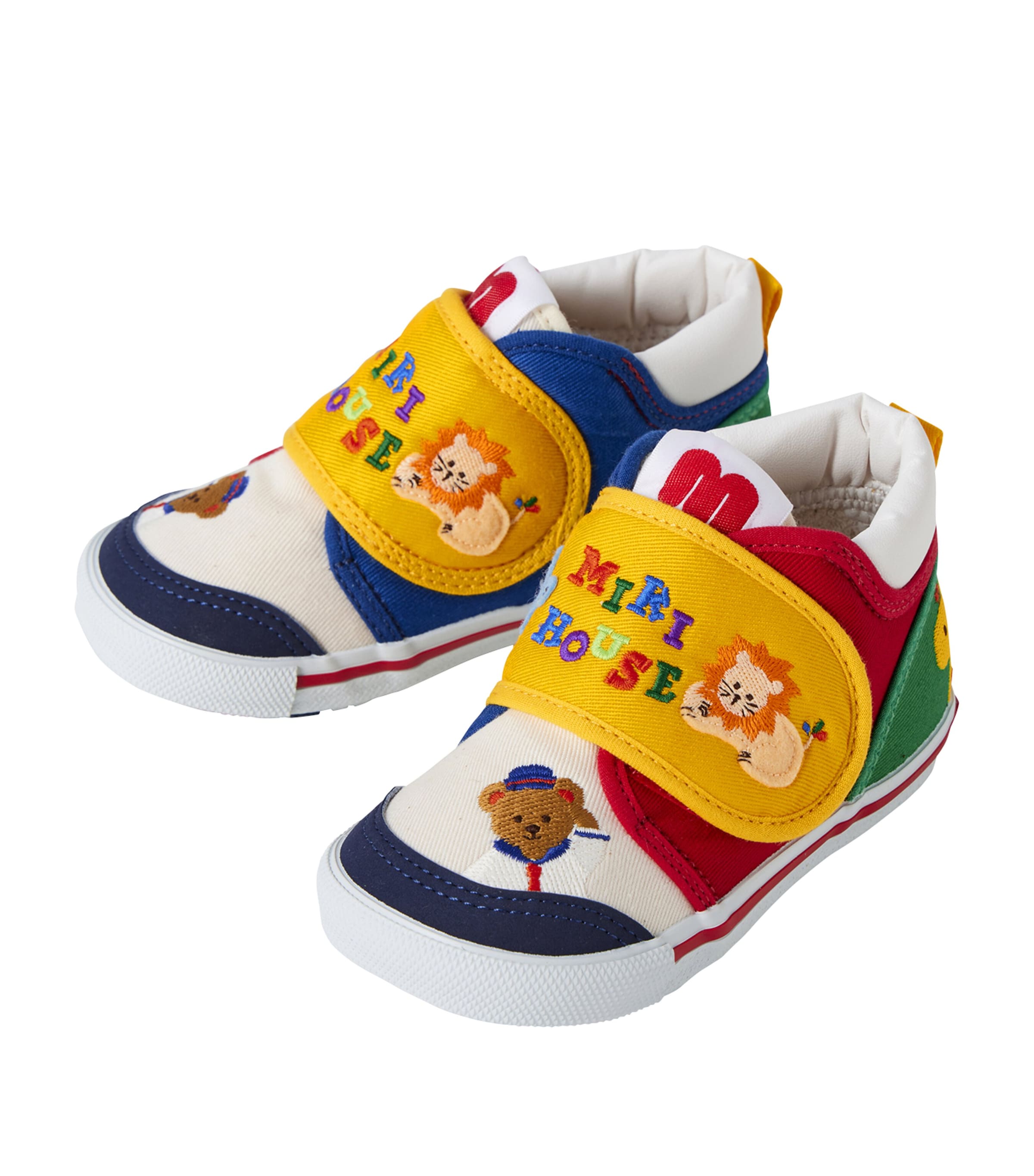 Miki House Canvas Embroidered Velcro Sneakers | Baby Clothing | Baby Shoes | Trainers | Designers | Miki House