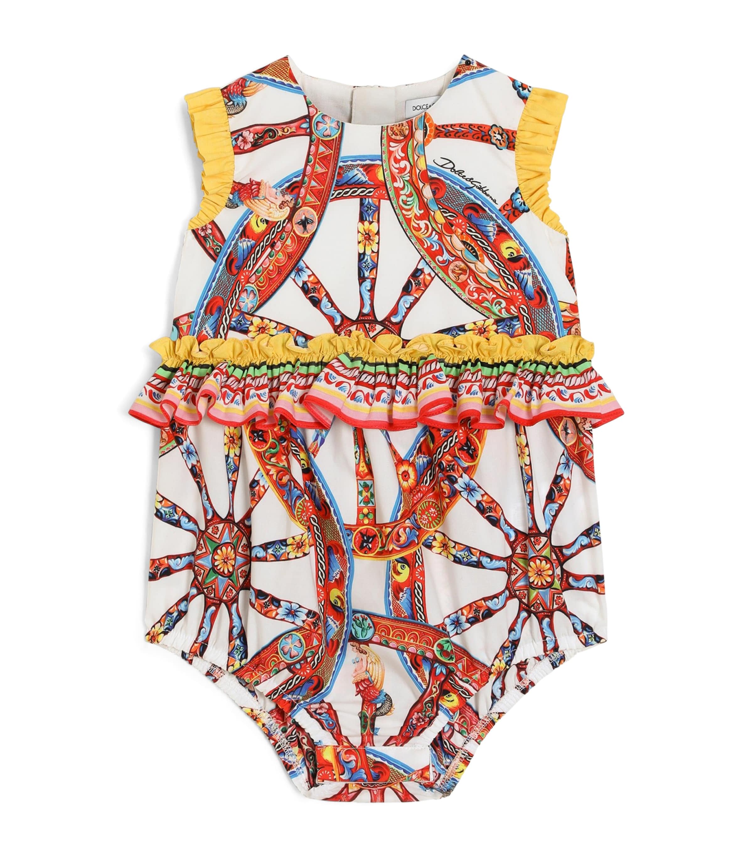 Dolce&Gabbana Kids Cotton Carretto Bodysuit (3-24 Months) Carretto F.bco Image 1