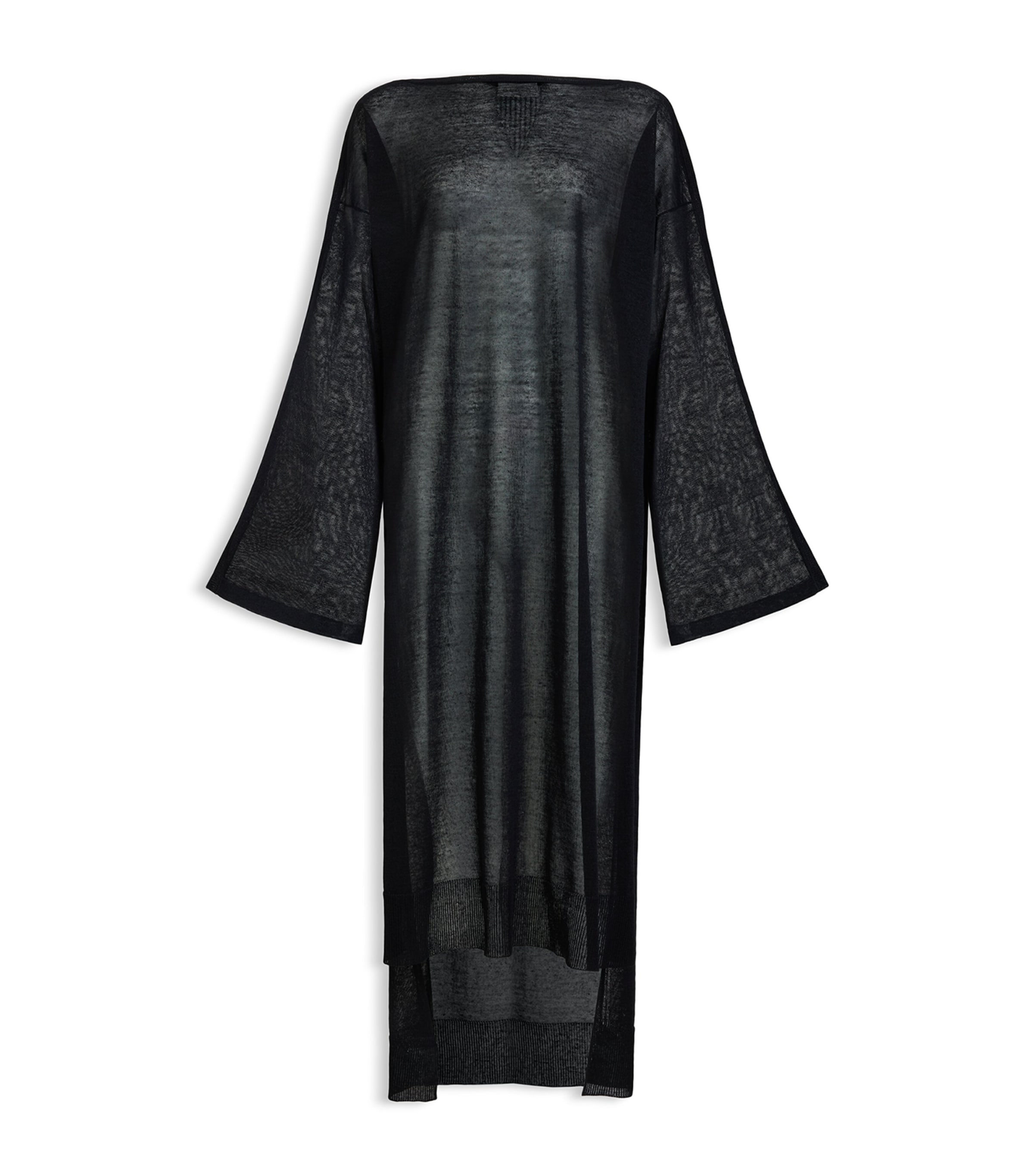 Alaïa Womens Linen-Silk Midi Kaftan Dress Black Image 1
