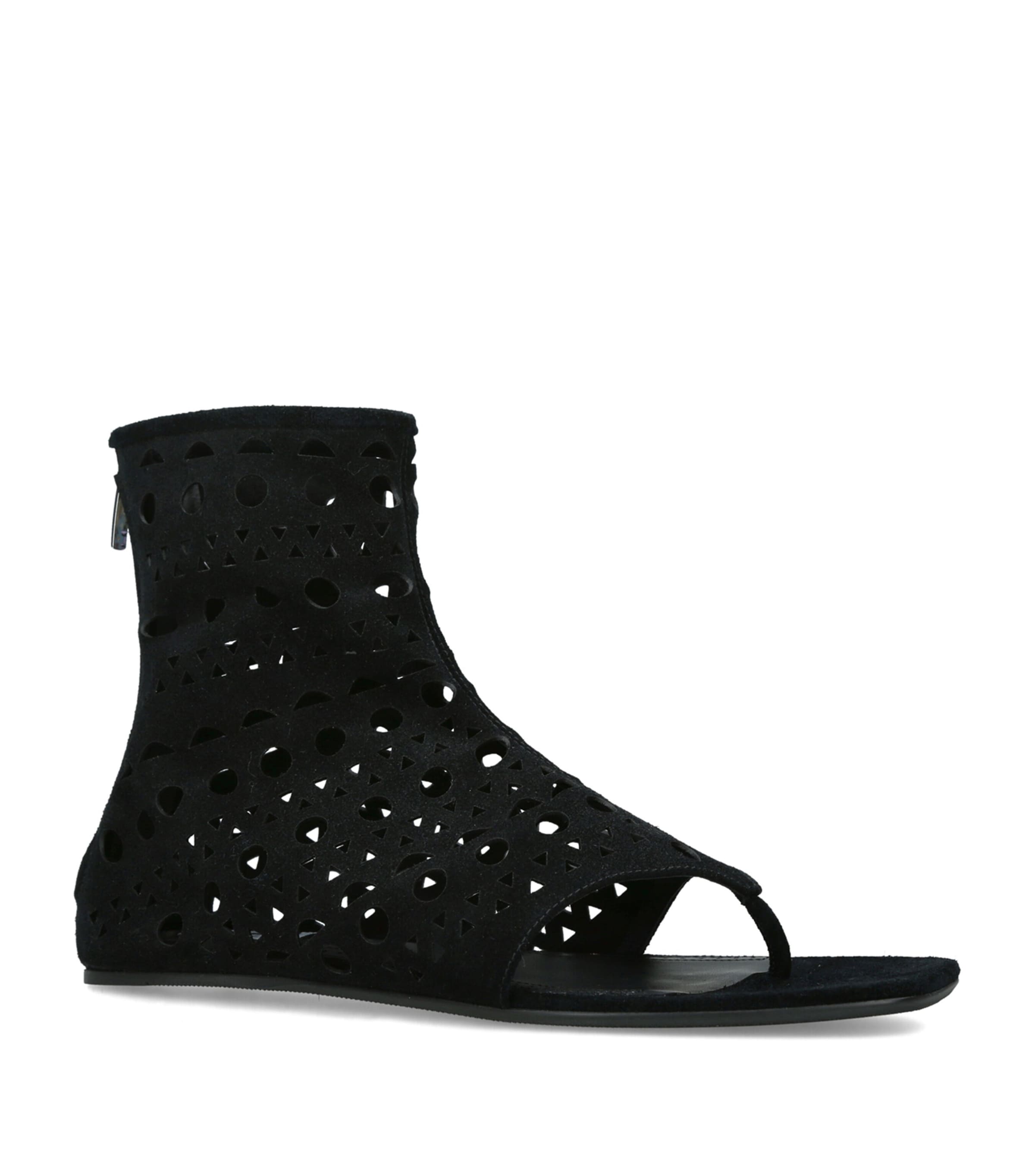 Alaïa Suede Neo Vienne High Sandals Black Image 3