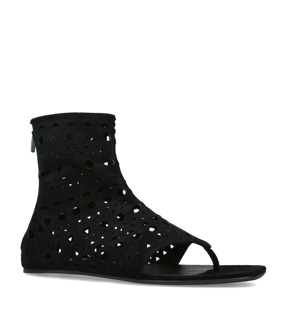 Alaïa Suede Neo Vienne High Sandals Black Image 3
