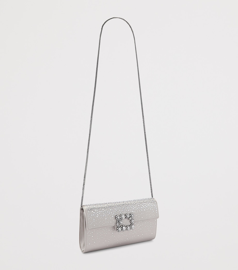 Roger Vivier Embellished Efflorescence Envelope Clutch Bag Grey Image 2