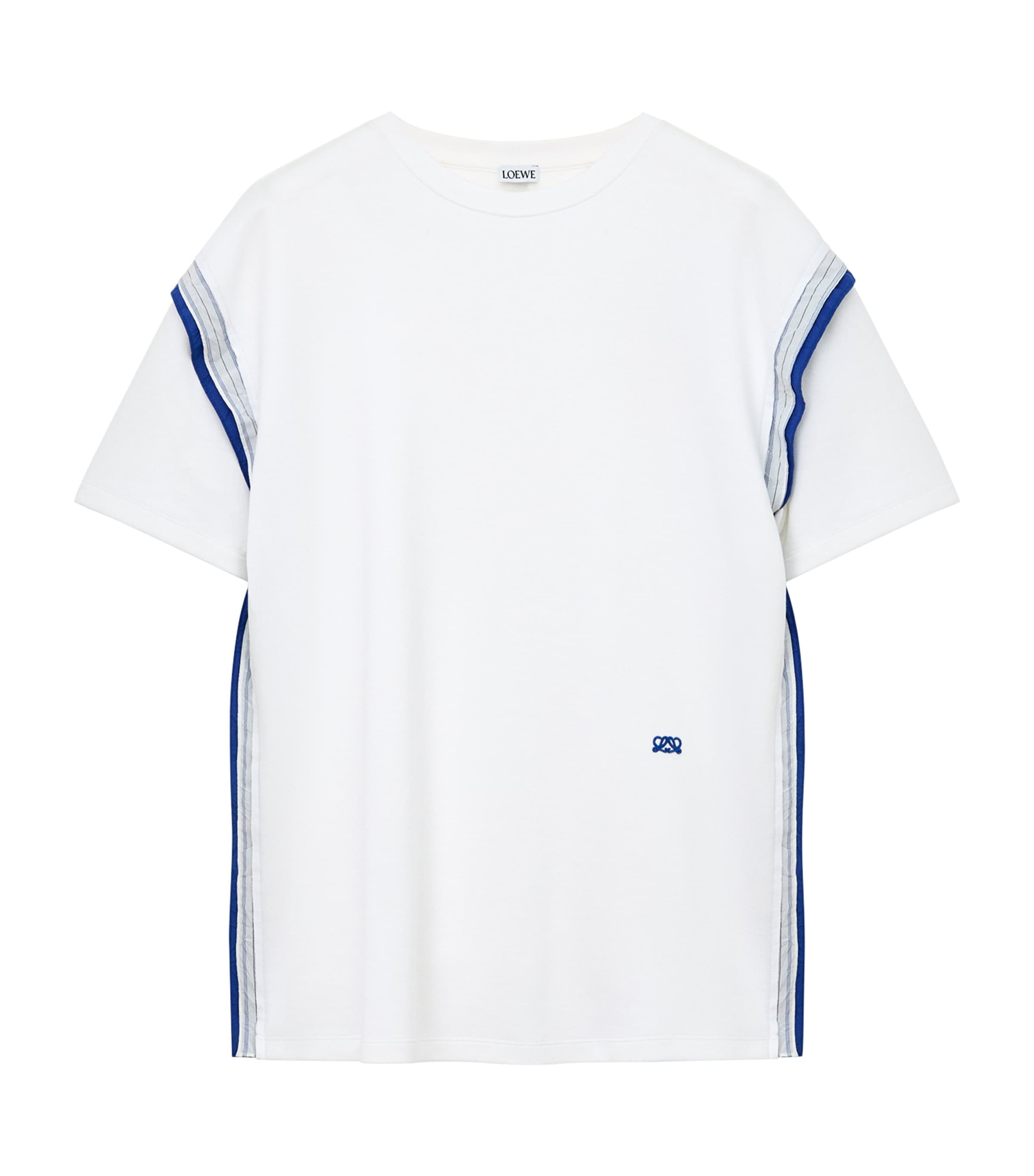 LOEWE Womens Ribbon-Trim T-Shirt White Image 1