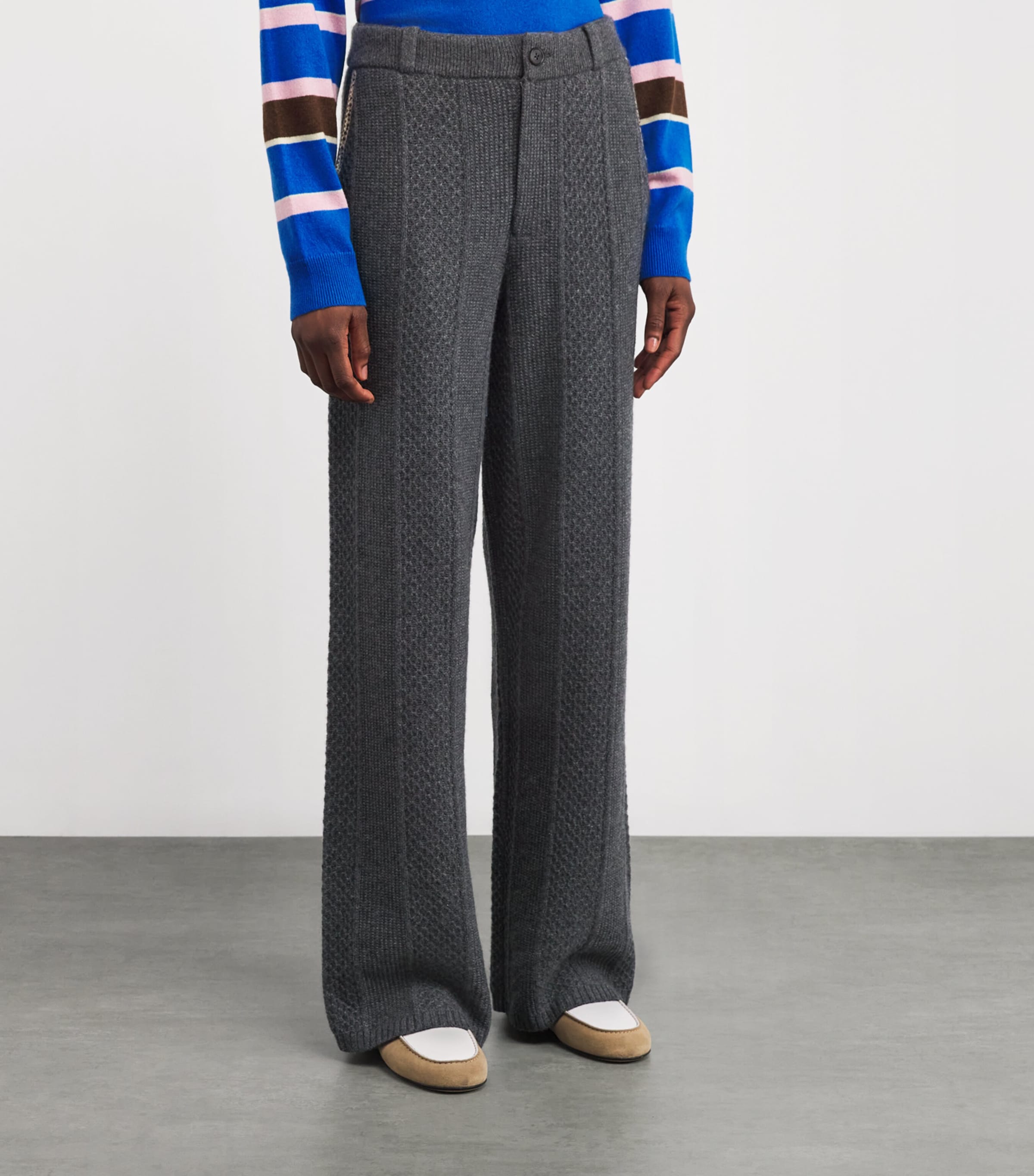 Wool-Cashmere Tailored Trousers CHARCOAL Image 3