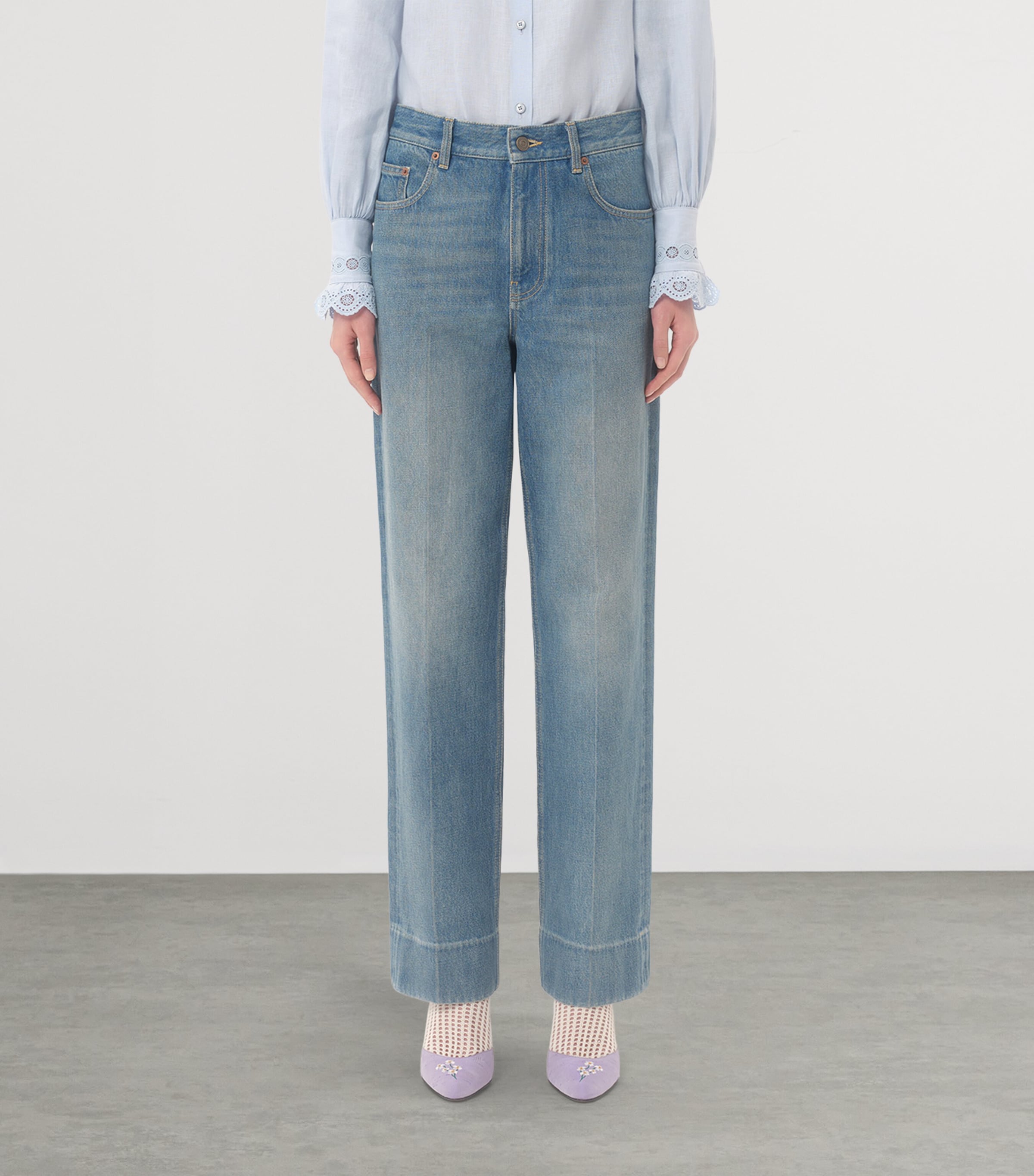 Valentino Womens Chez Valentino Straight Jeans Image 2