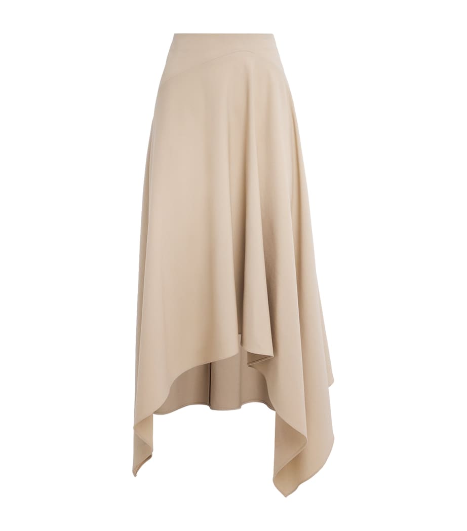 Wool Asymmetric Handkerchief Midi Skirt 0001753 PLASTER Image 1