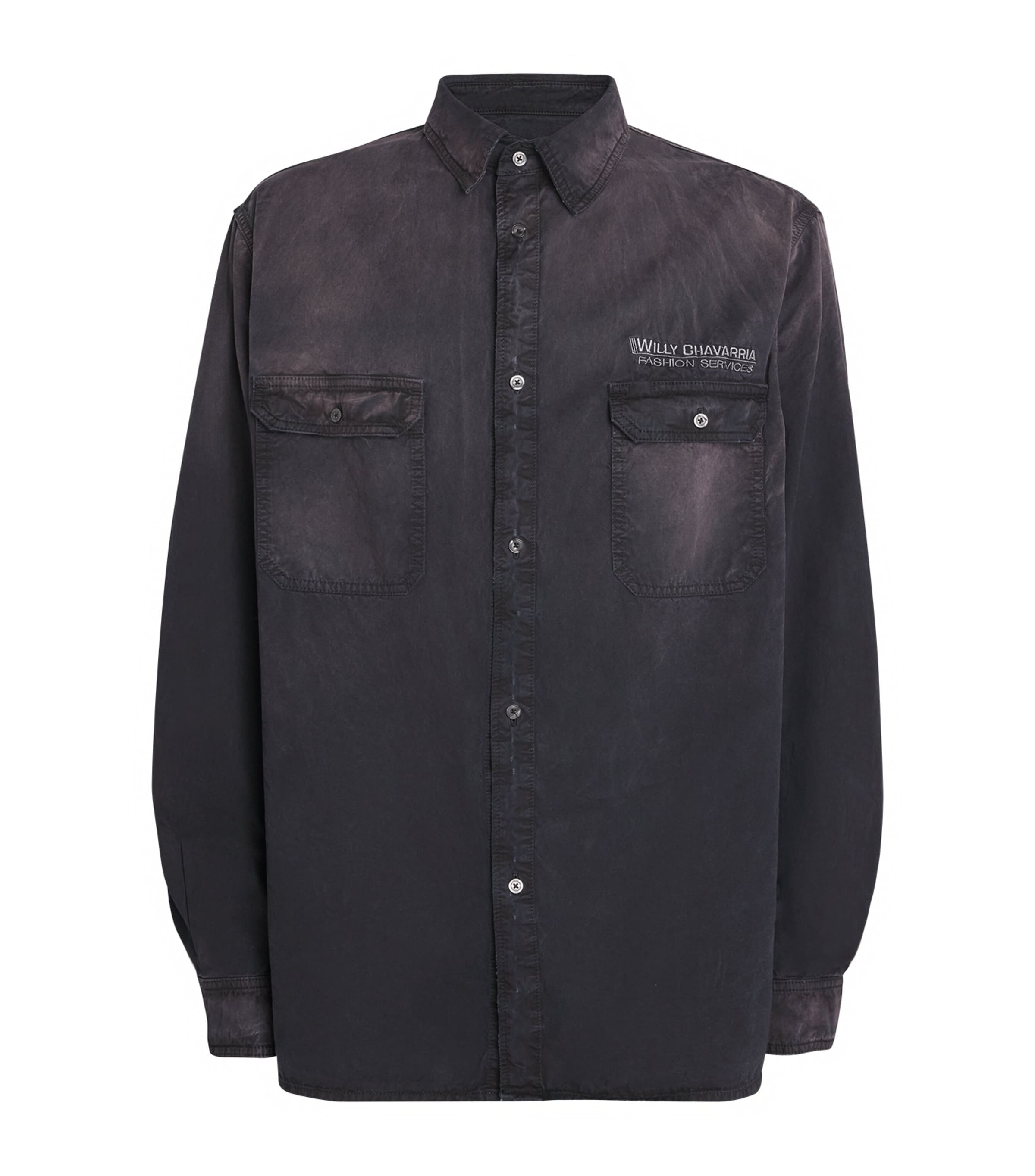 Willy Chavarria Denim Corcoran Shirt In Black