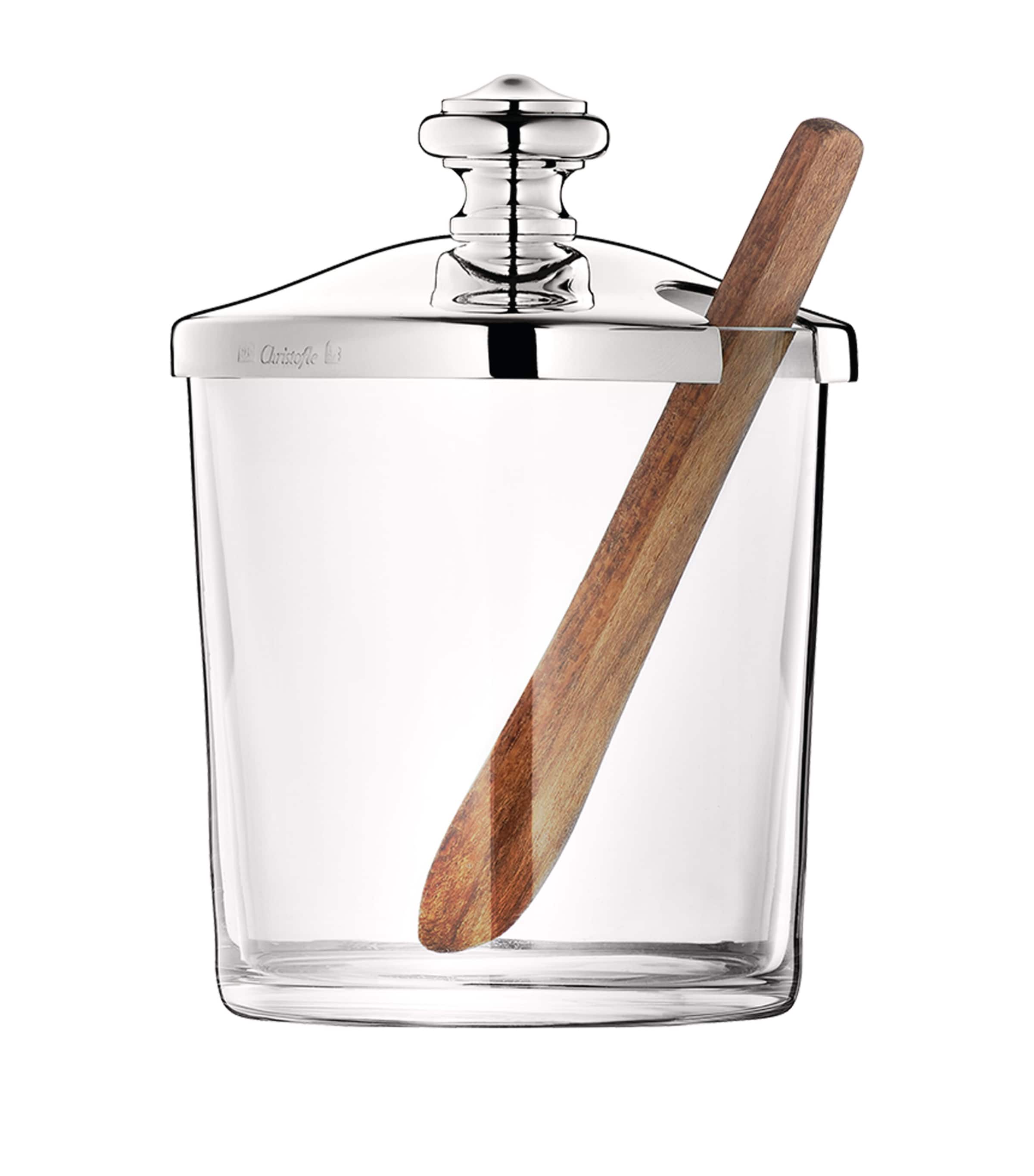 Christofle Silver-plated Albi Serving Pot And Spoon In Silver