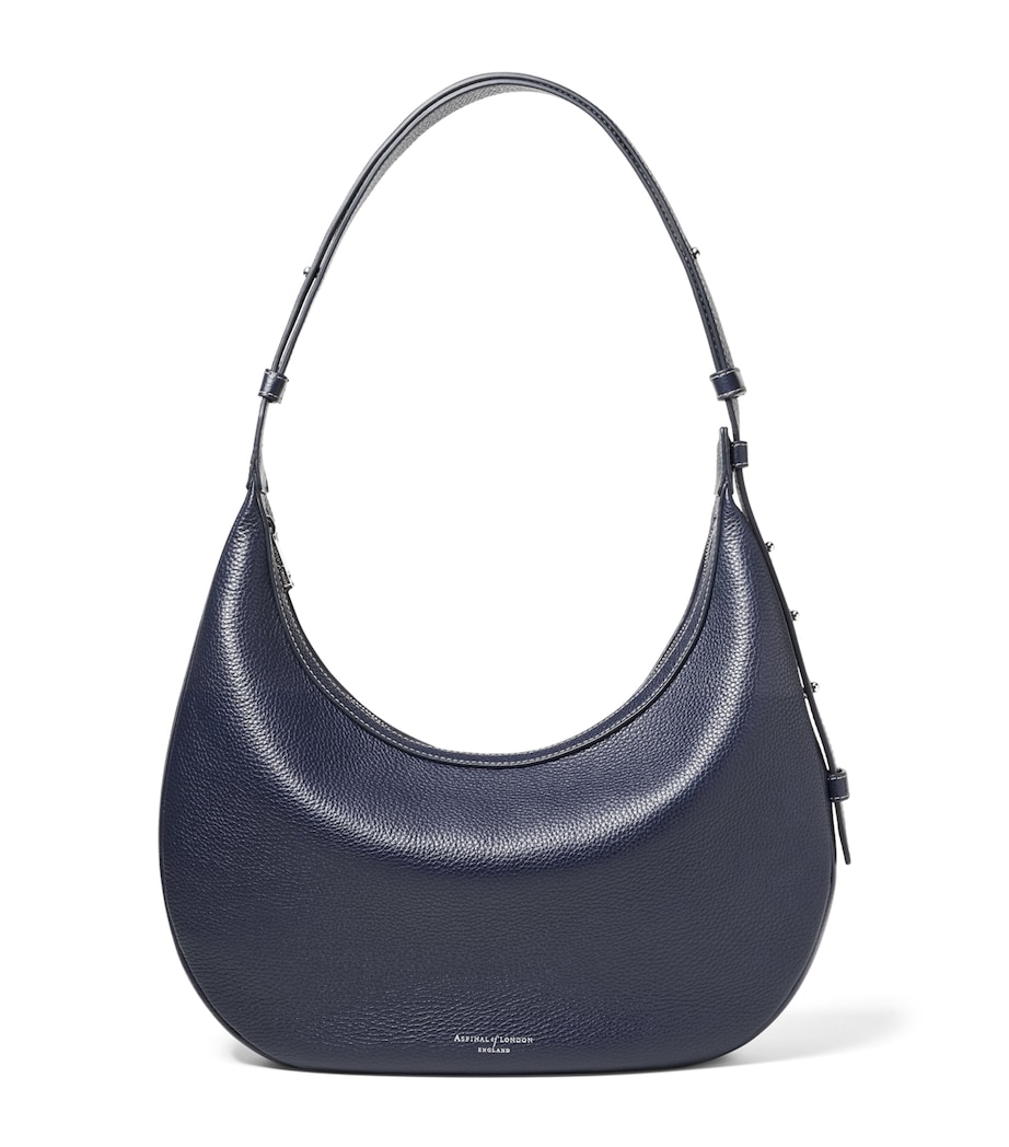 Leather Hudson Crescent Cross-Body Bag NAVY Image 1