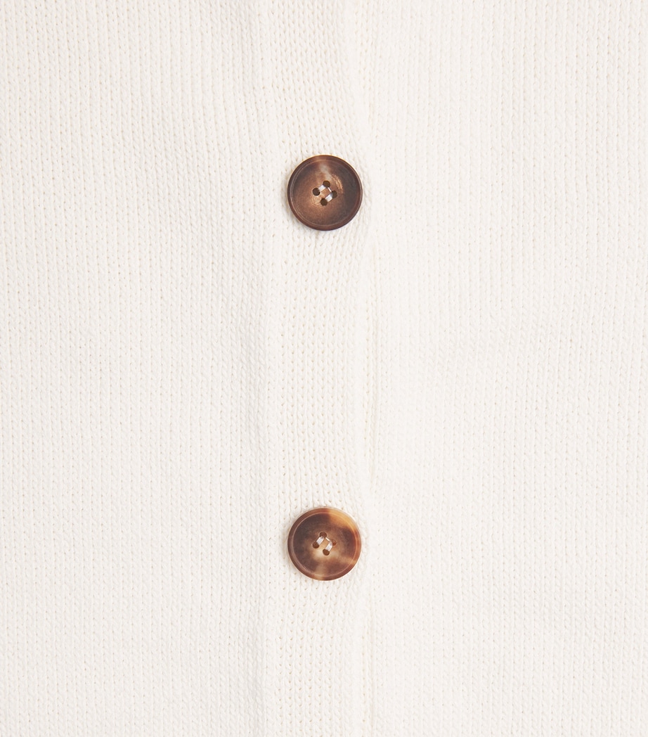 Lafayette 148 Womens Cotton-Silk Short-Sleeve Cardigan Cloud Cloud Image 6