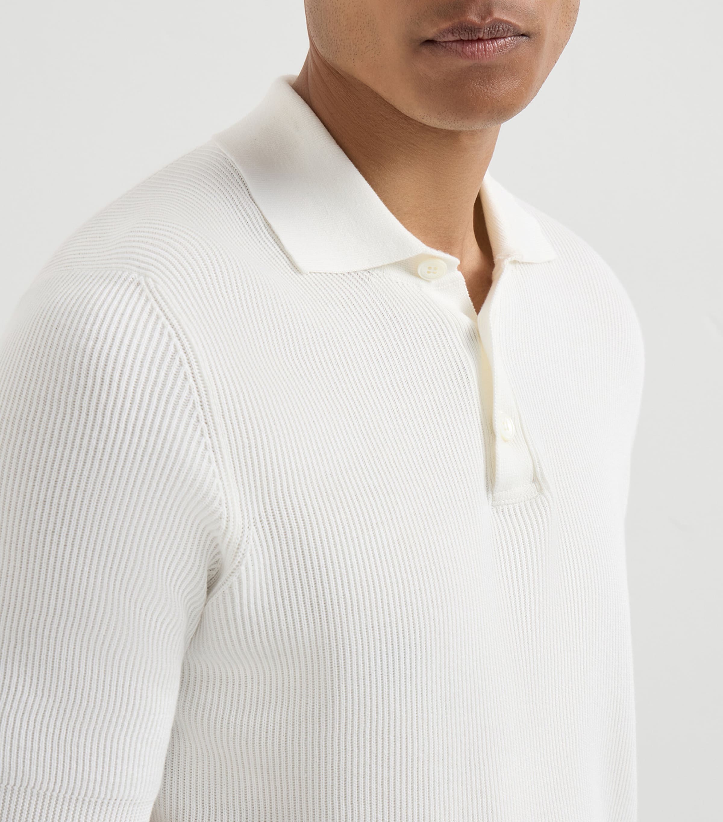 Brunello Cucinelli Mens M29400005CO312 POLO SWEATER . Image 6