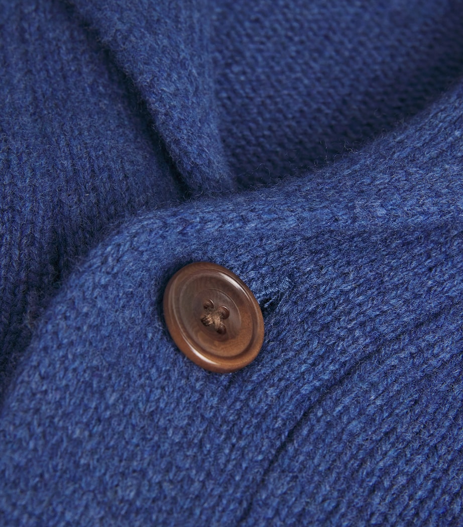 Wool-Cashmere Shawl-Collar Cardigan NAVY HEATHER Image 5