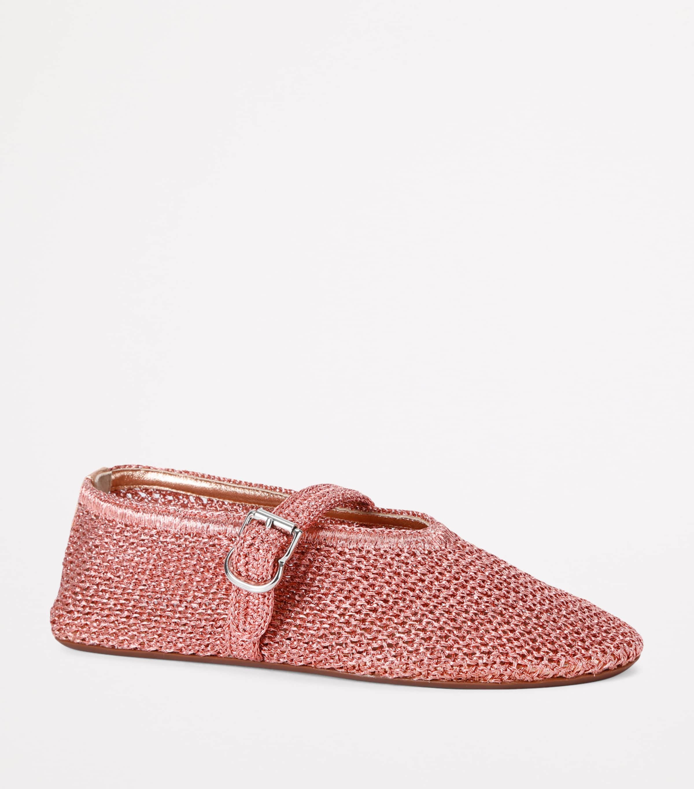 【ALAIA直営店】BALLERINES EN MAILLE LUREX Alaïa Lurex Crochet Ballet Flats | Harrods US