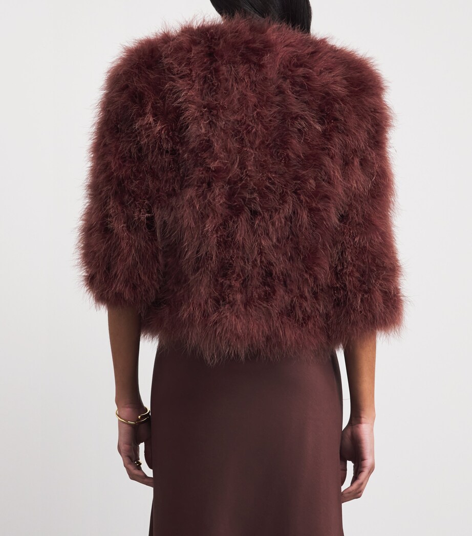 Yves Salomon Womens Feather Cropped Jacket Image 5